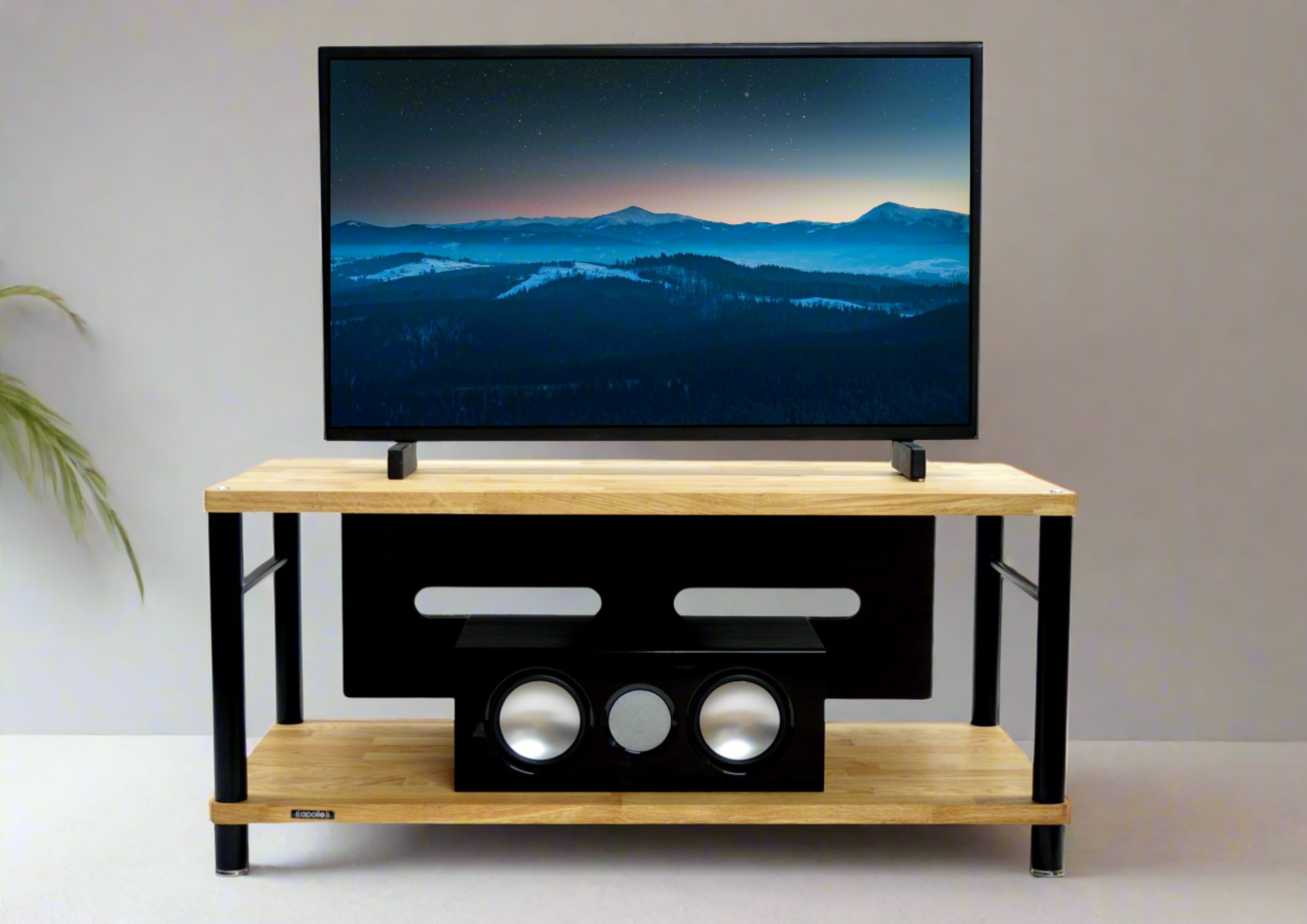 Apollo Storm 10 AV Solid Oak 2 Shelf Base Module