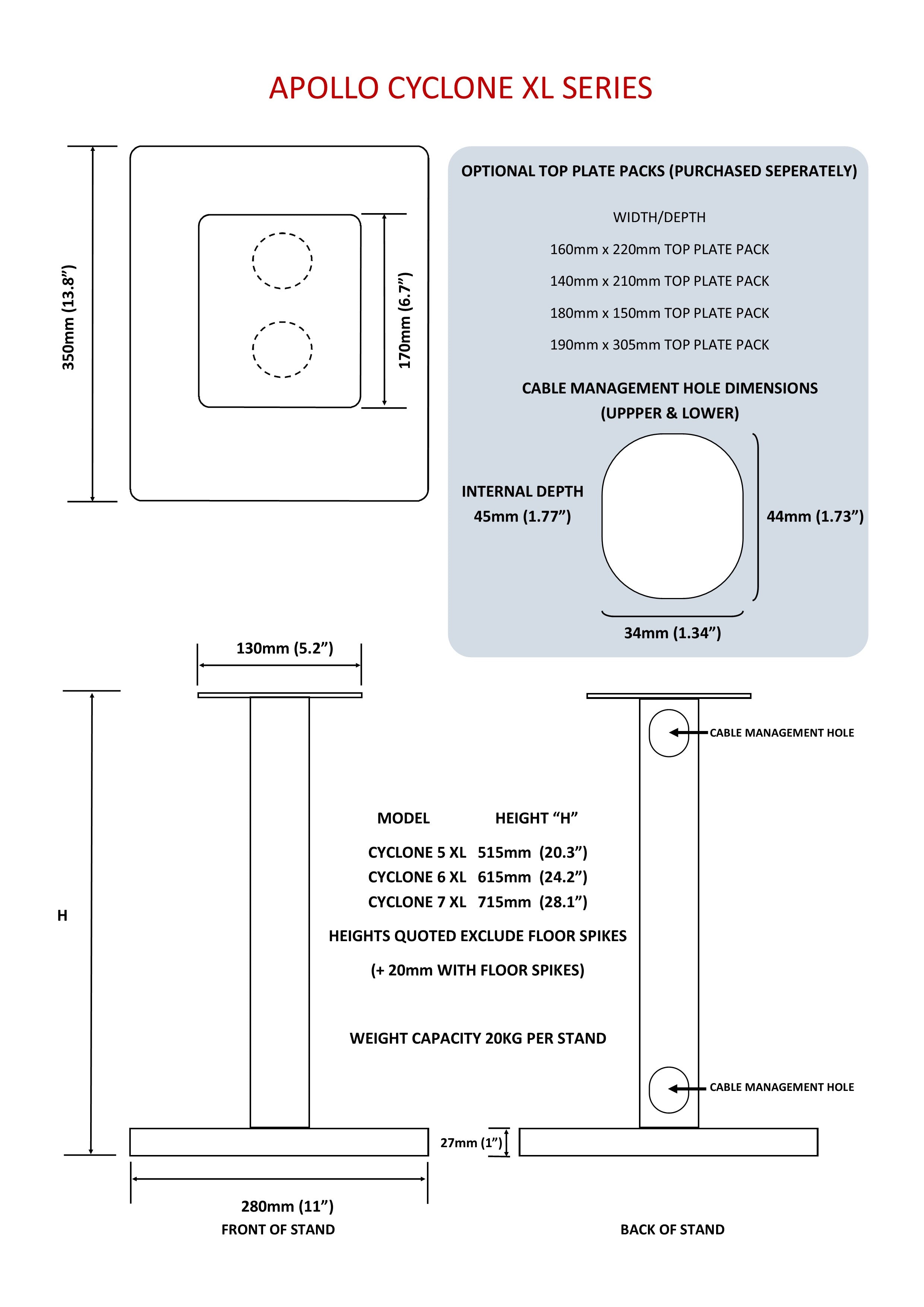 Apollo Cyclone 7 XL Speaker Stands
