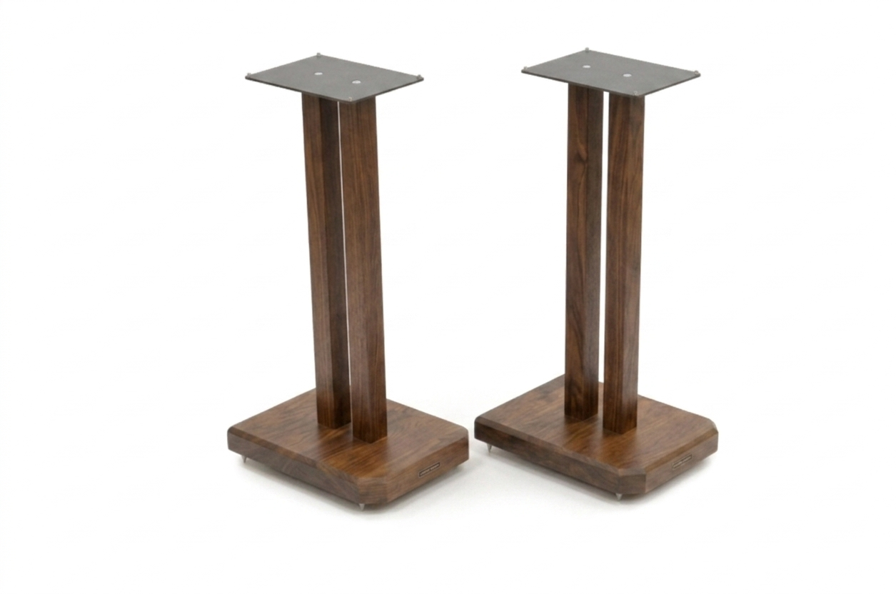 Apollo Duet 6, 600mm High Speaker Stands, Dark Oak Finish (Pair)