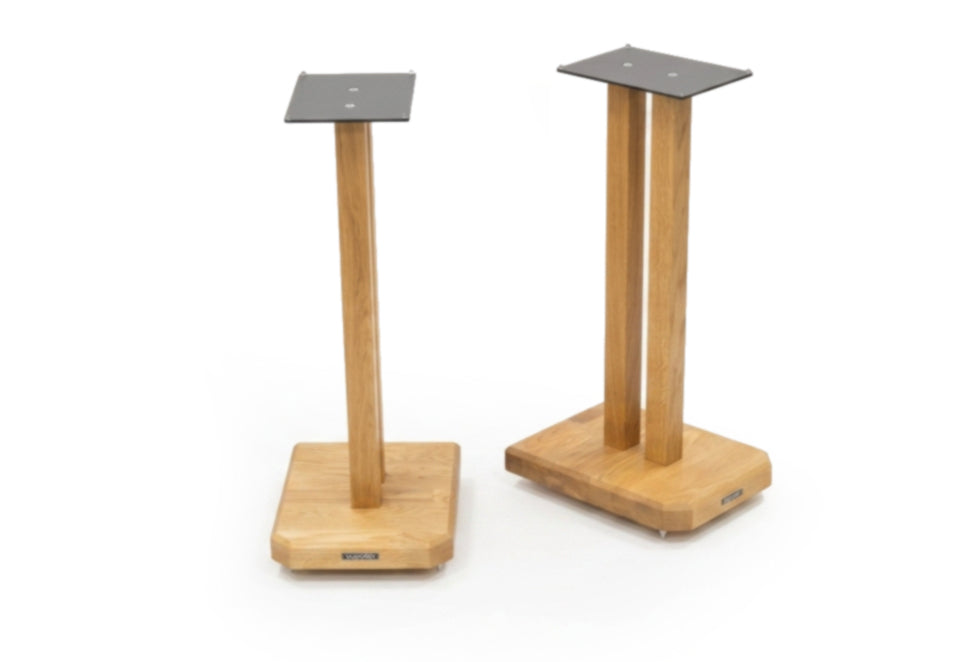 Apollo Duet 6, 600mm High Speaker Stands, Natural Oak Finish (Pair)