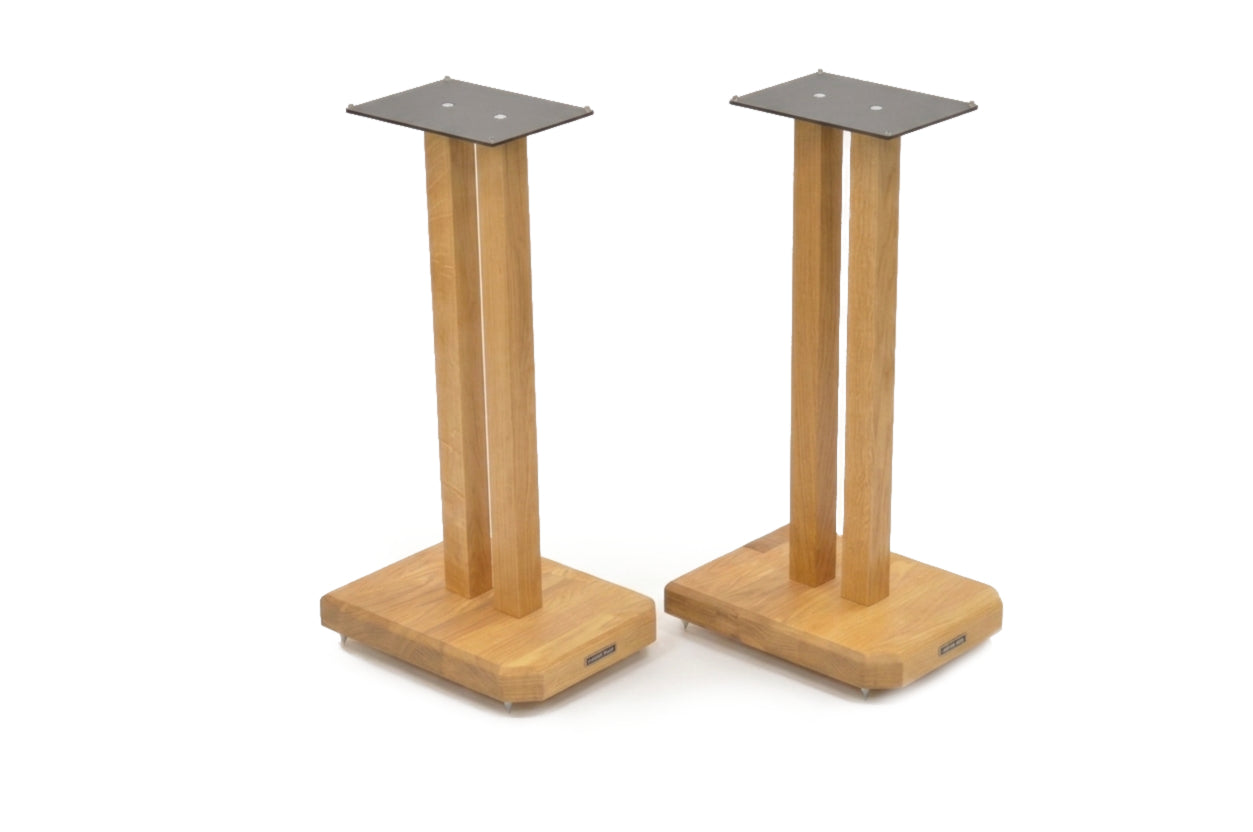 Apollo Duet 6, 600mm High Speaker Stands, Natural Oak Finish (Pair)