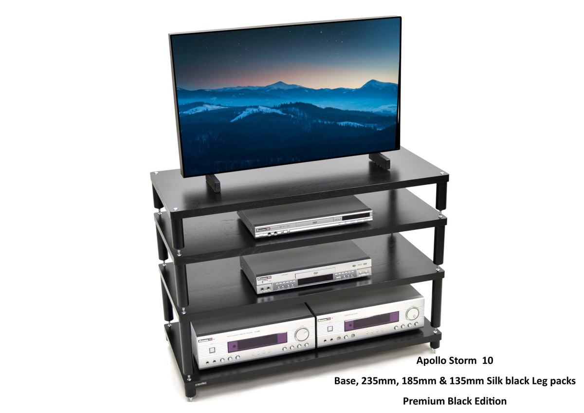 "B" Grade Apollo Storm 10 Hifi/AV Rack Modules (Price per Single Shelf Module) Premium Black Finish
