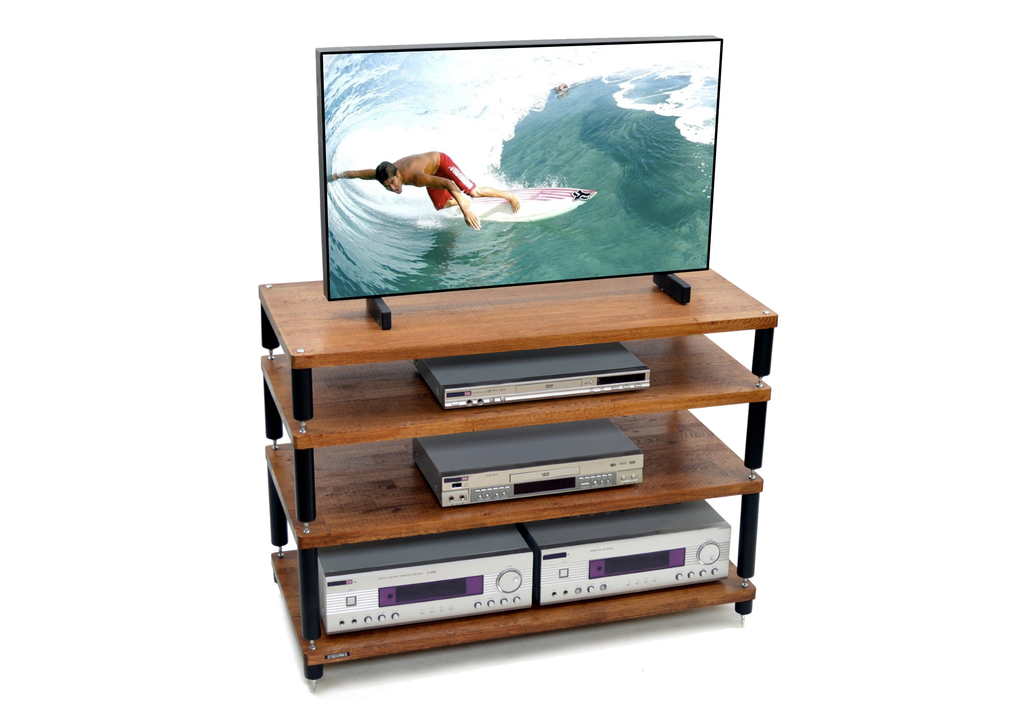 "B" Grade Apollo Storm 10 Hifi/AV Rack Modules (Price per Single Shelf Module) Dark Oak Finish