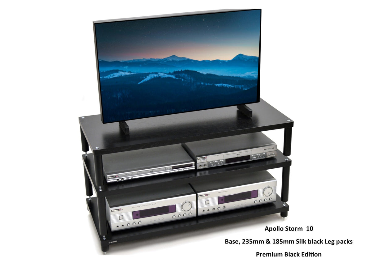 "B" Grade Apollo Storm 10 Hifi/AV Rack Modules (Price per Single Shelf Module) Premium Black Finish