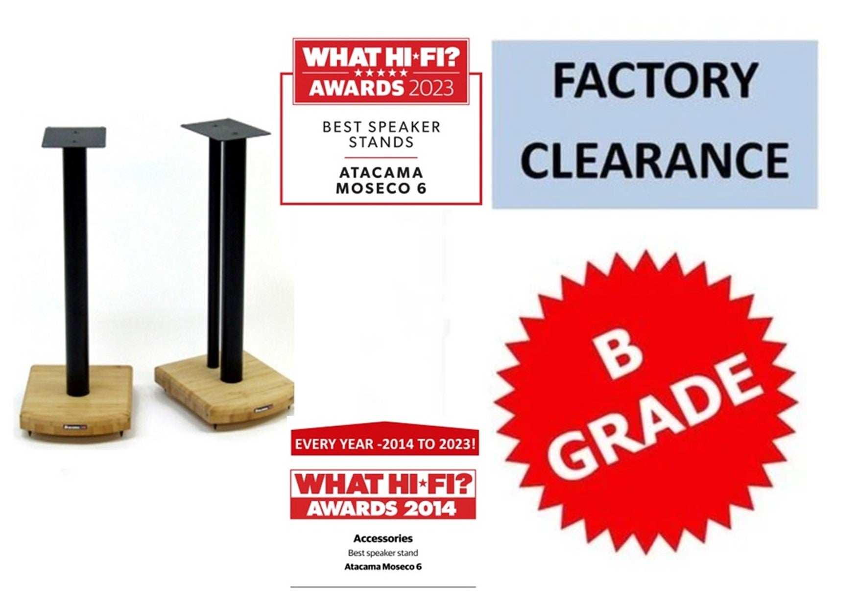 Moseco Speaker Stands "B" Grade (Pair) Choice of Finishes