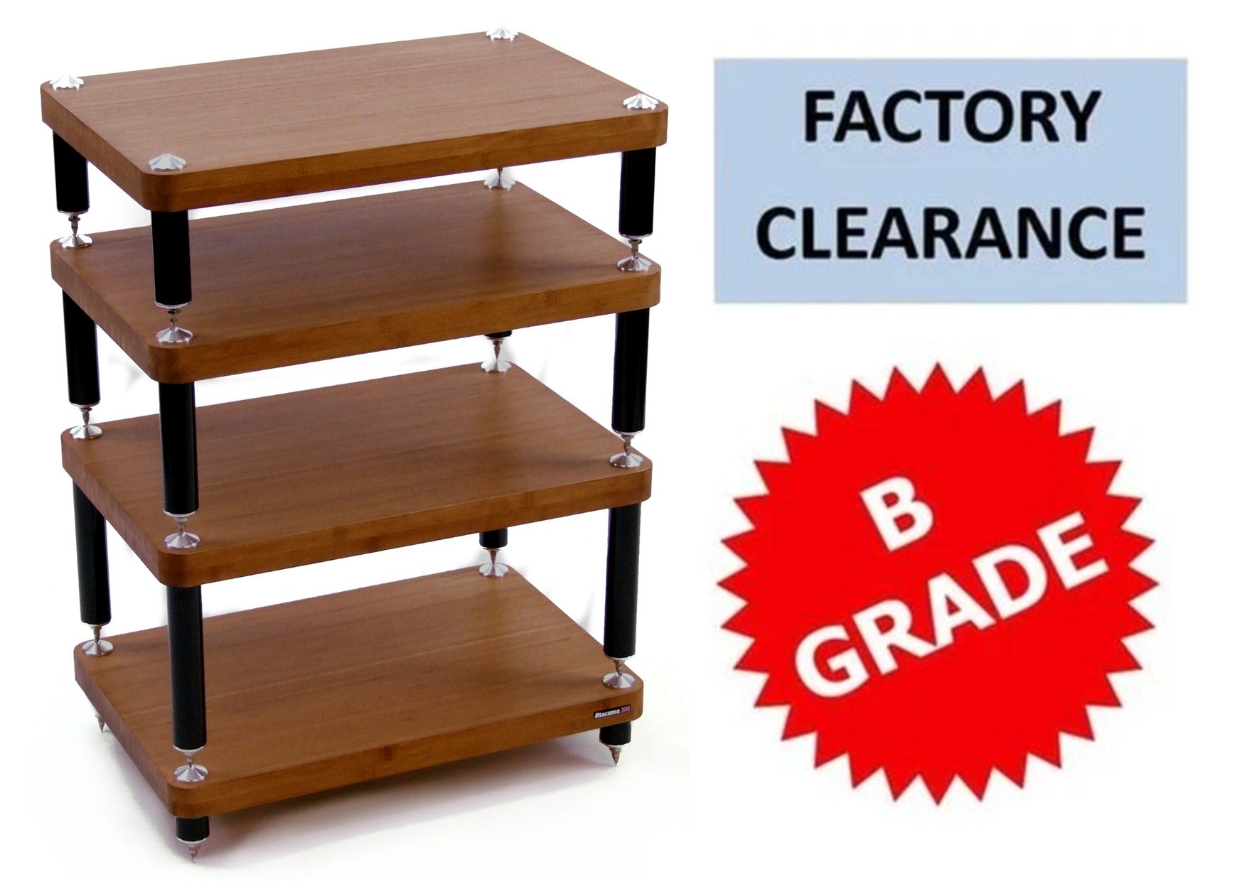 "B" Grade Evoque Eco 60-40 Dark Bamboo Hifi Rack Modules (Price per Single Shelf Module)