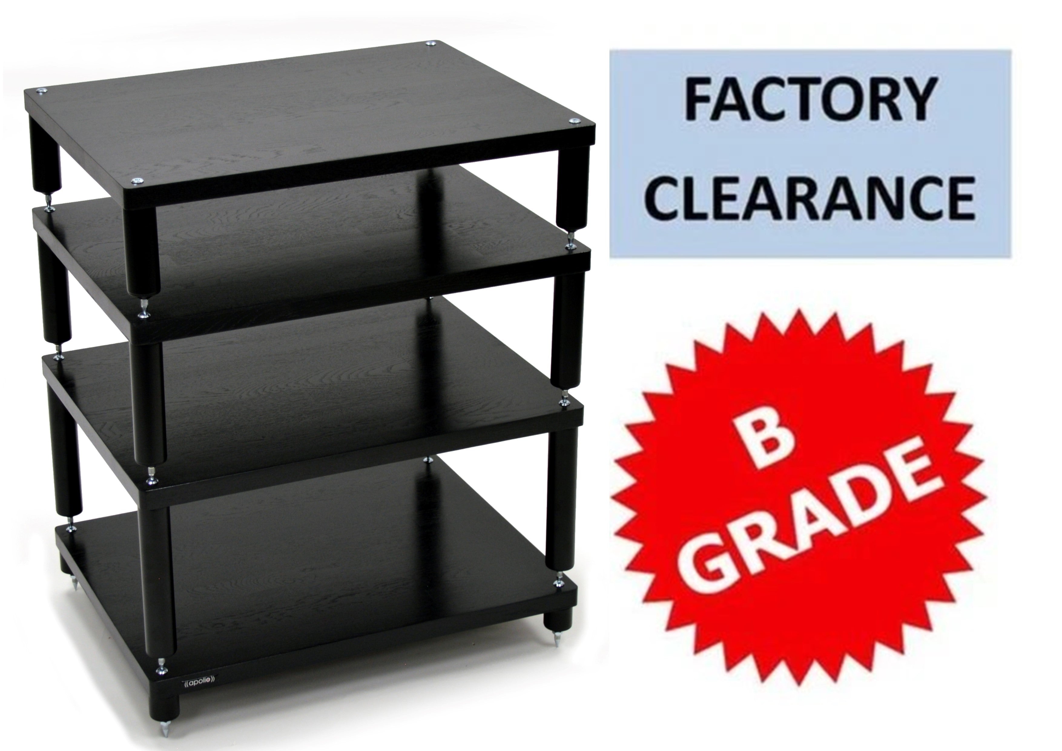 "B" Grade Apollo Storm 6 Hifi Rack Modules, Black Edition Finish (Price per Single Shelf Module)