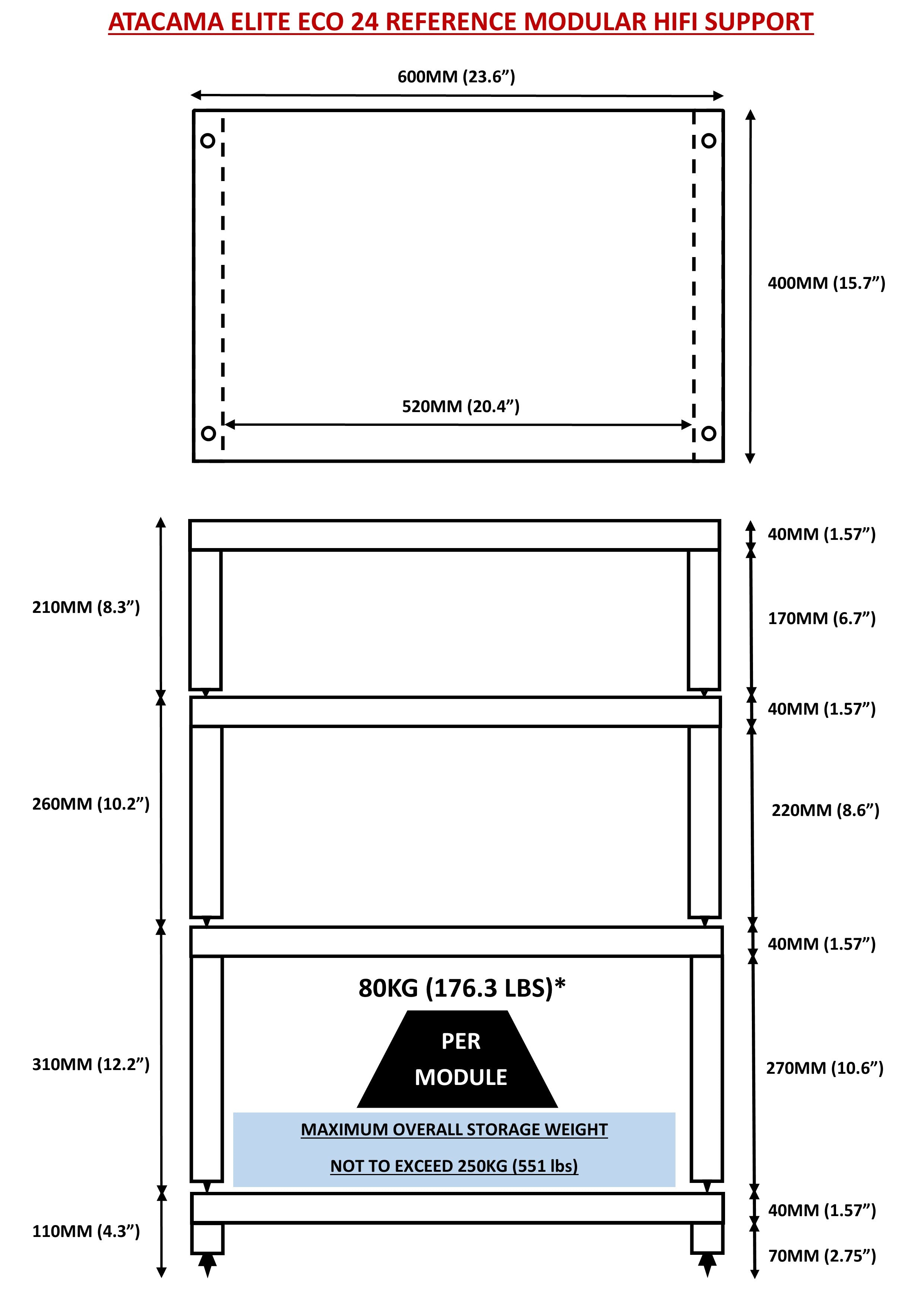 Ex Display Elite Eco 24 Reference Natural Bamboo HiFi Rack (Price shown is for 4 modules)