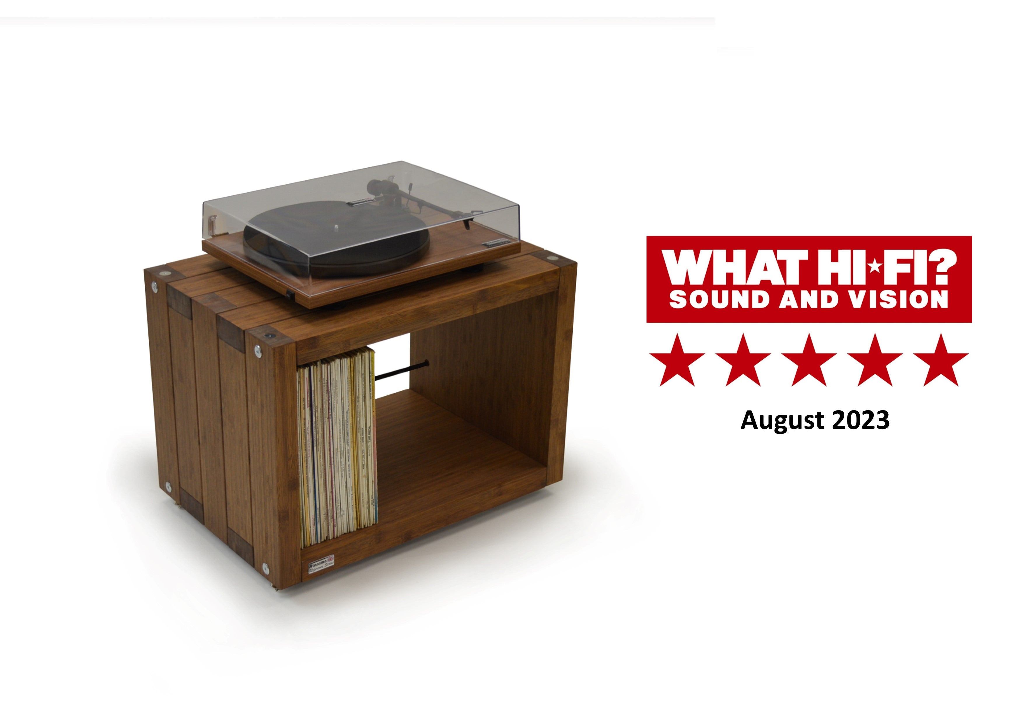 Elite Eco 24 2 shelf Vinyl Storage Module Dark Bamboo