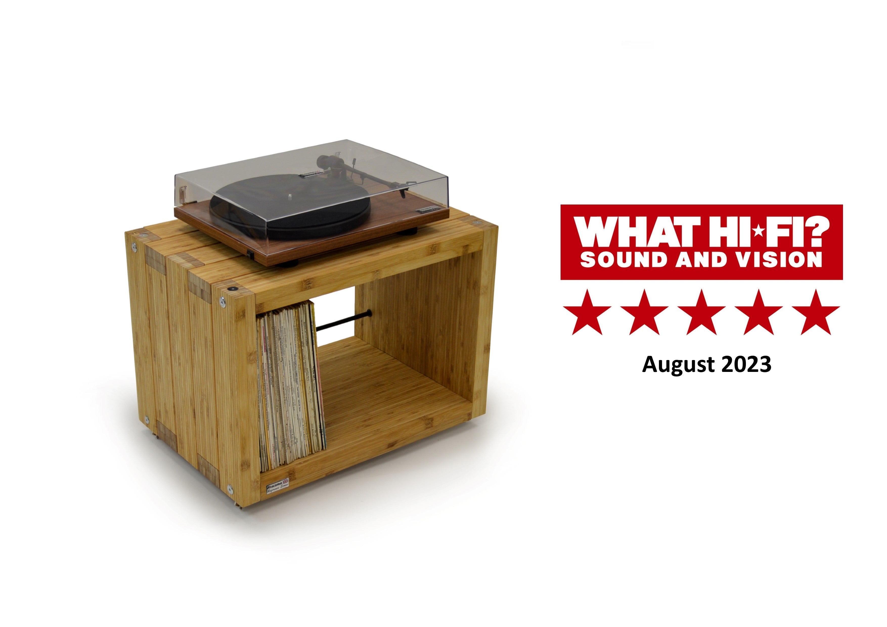 Elite Eco 24 2 shelf Vinyl Storage Module Natural Bamboo