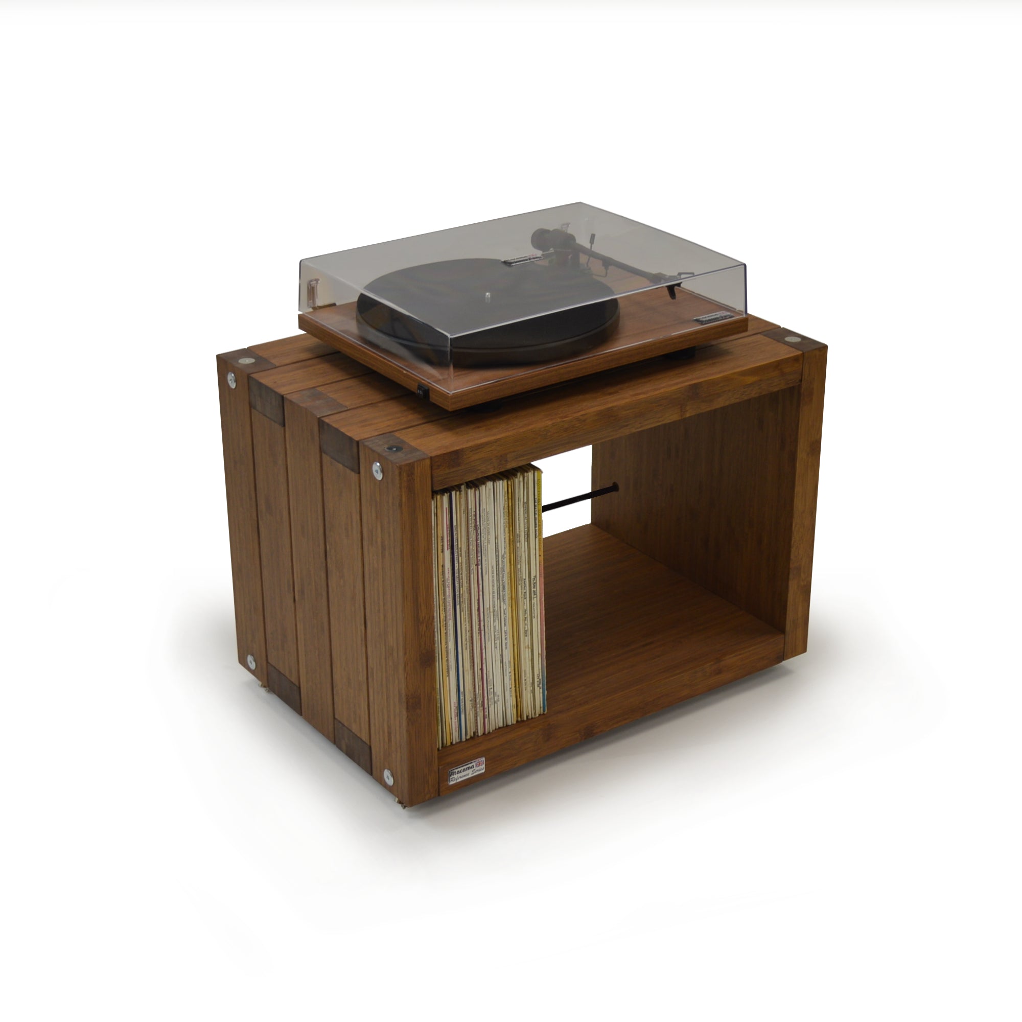 Elite Eco 24 2 shelf Vinyl Storage Module Dark Bamboo