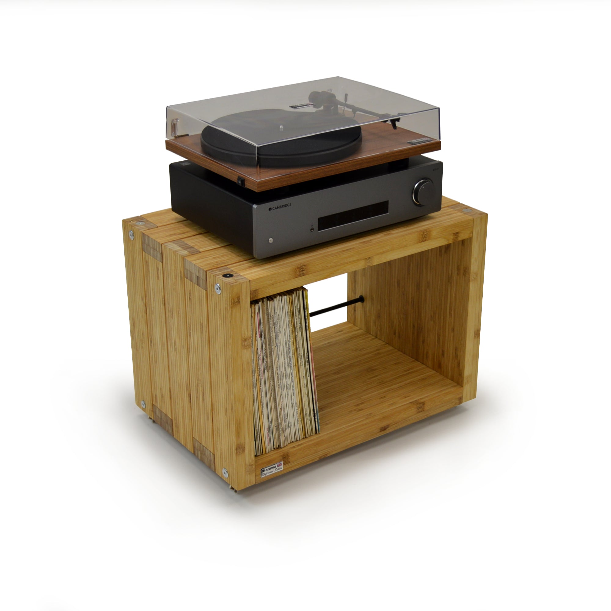 Elite Eco 24 2 shelf Vinyl Storage Module Natural Bamboo