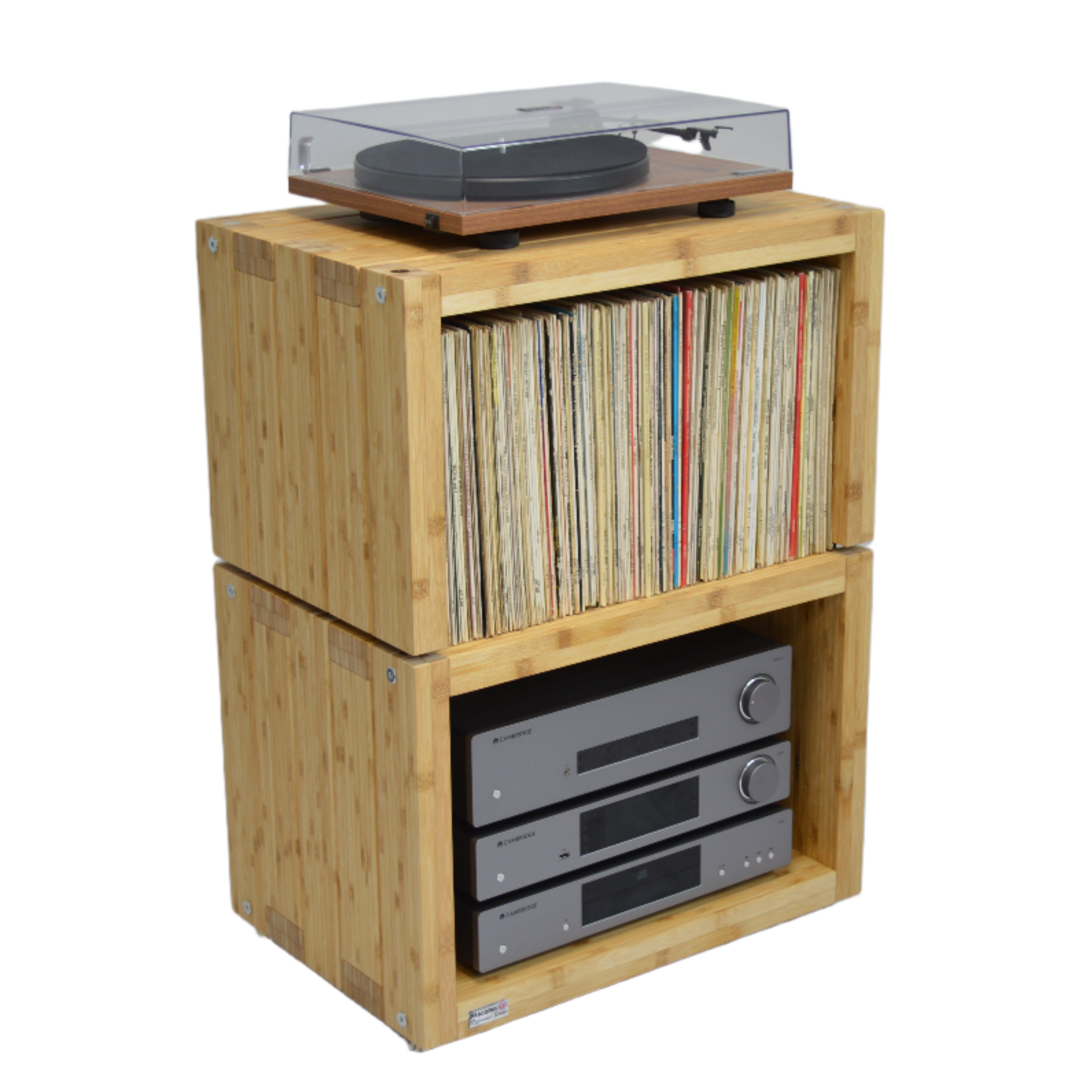 Elite Eco 24 Single Shelf 335mm Vinyl Storage Module Natural Bamboo