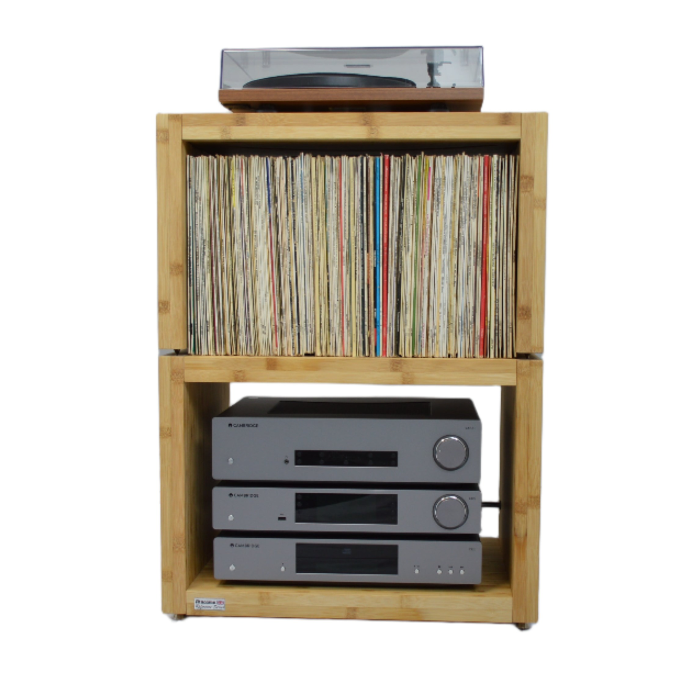 Elite Eco 24 Single Shelf 335mm Vinyl Storage Module Natural Bamboo