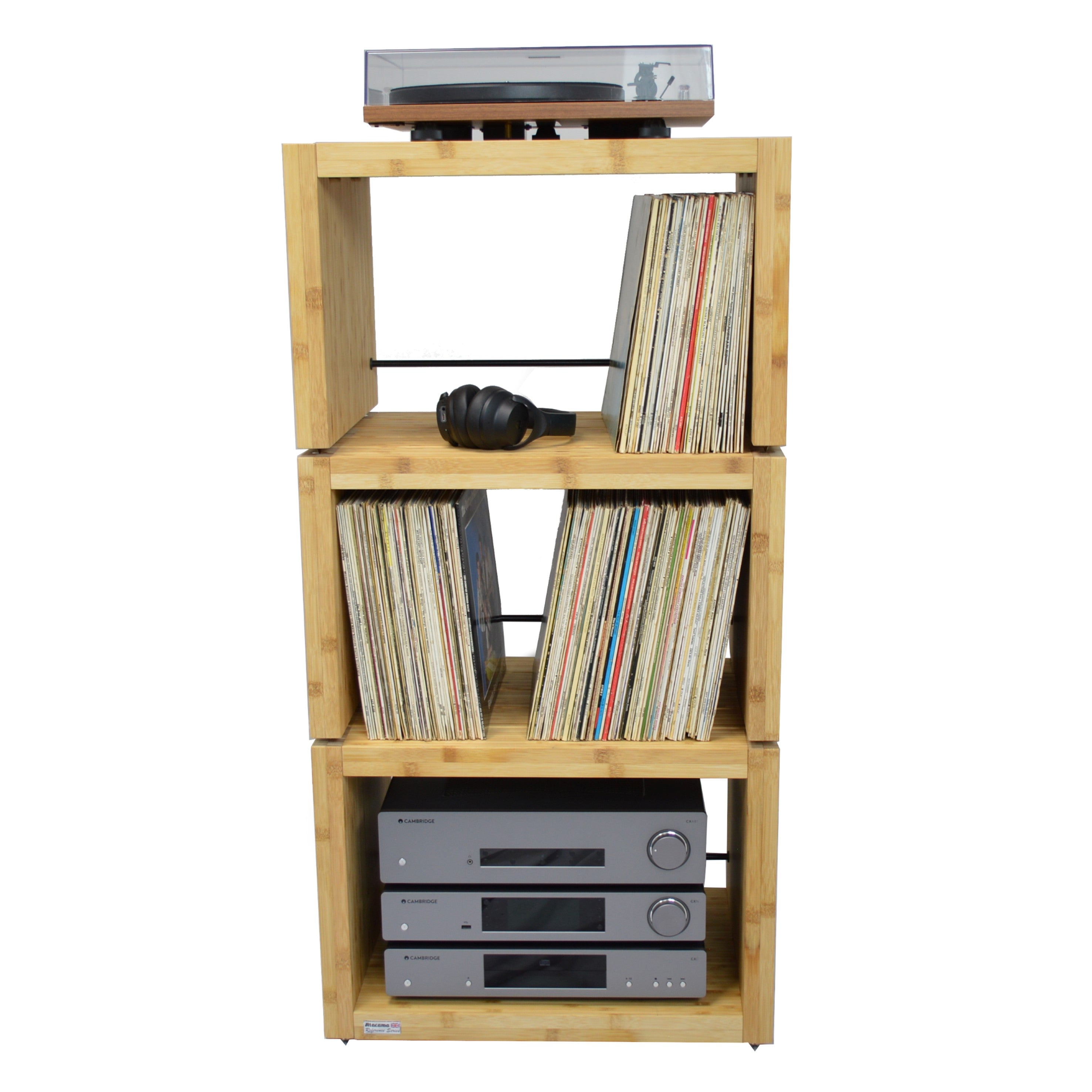 Elite Eco 24 Single Shelf 335mm Vinyl Storage Module Natural Bamboo
