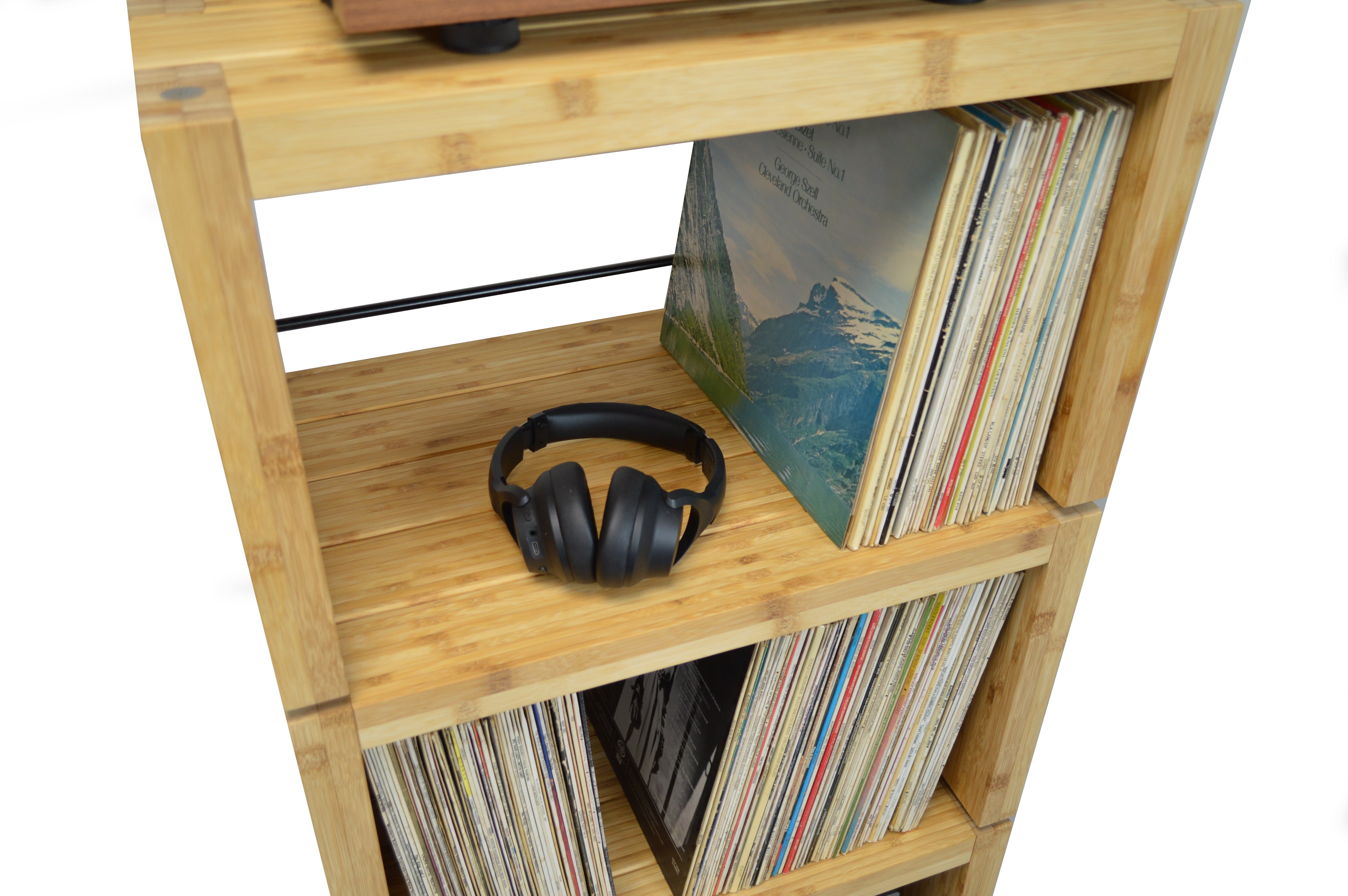 Elite Eco 24 Single Shelf 335mm Vinyl Storage Module Natural Bamboo