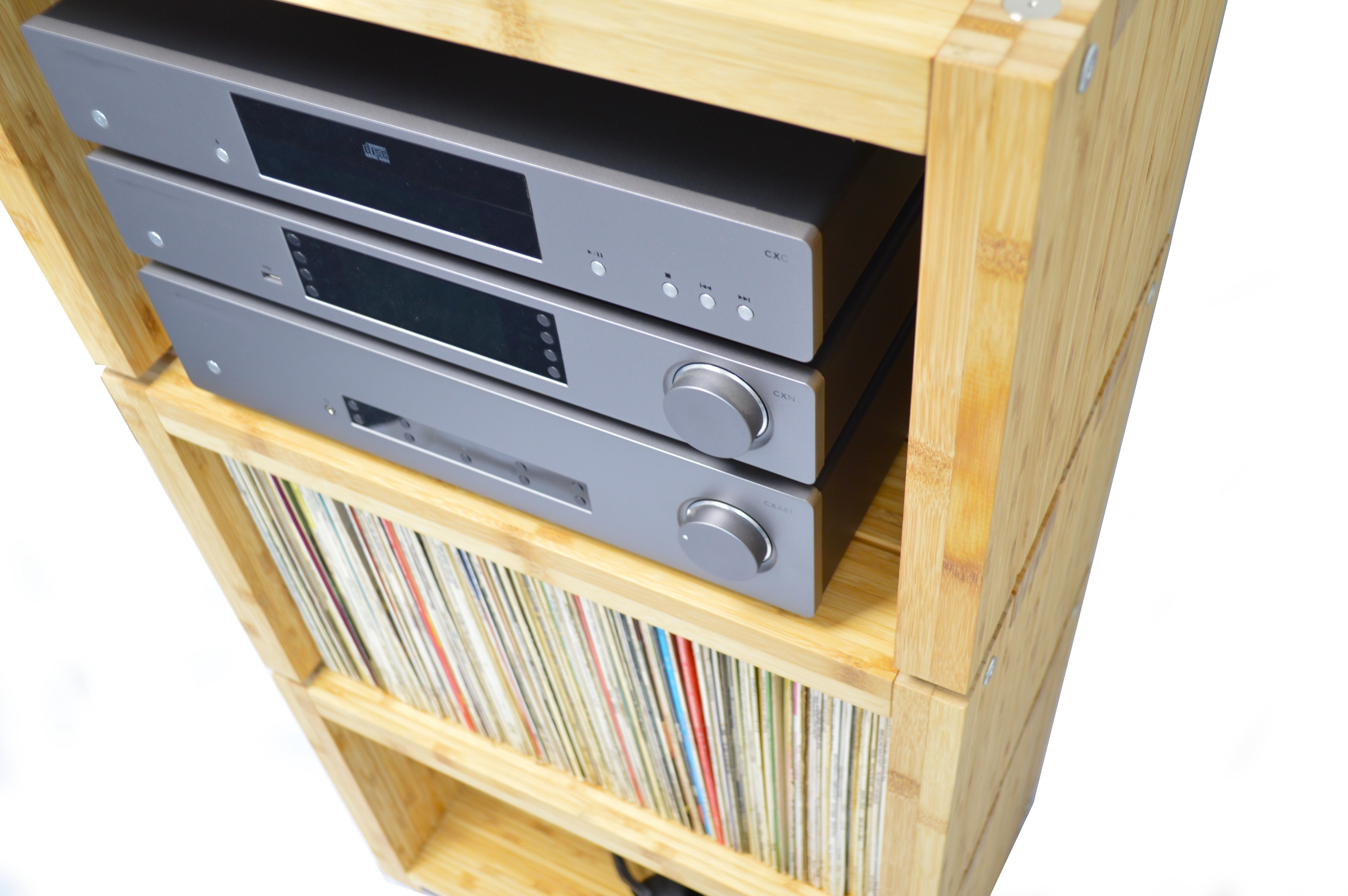 Elite Eco 24 Single Shelf 335mm Vinyl Storage Module Natural Bamboo