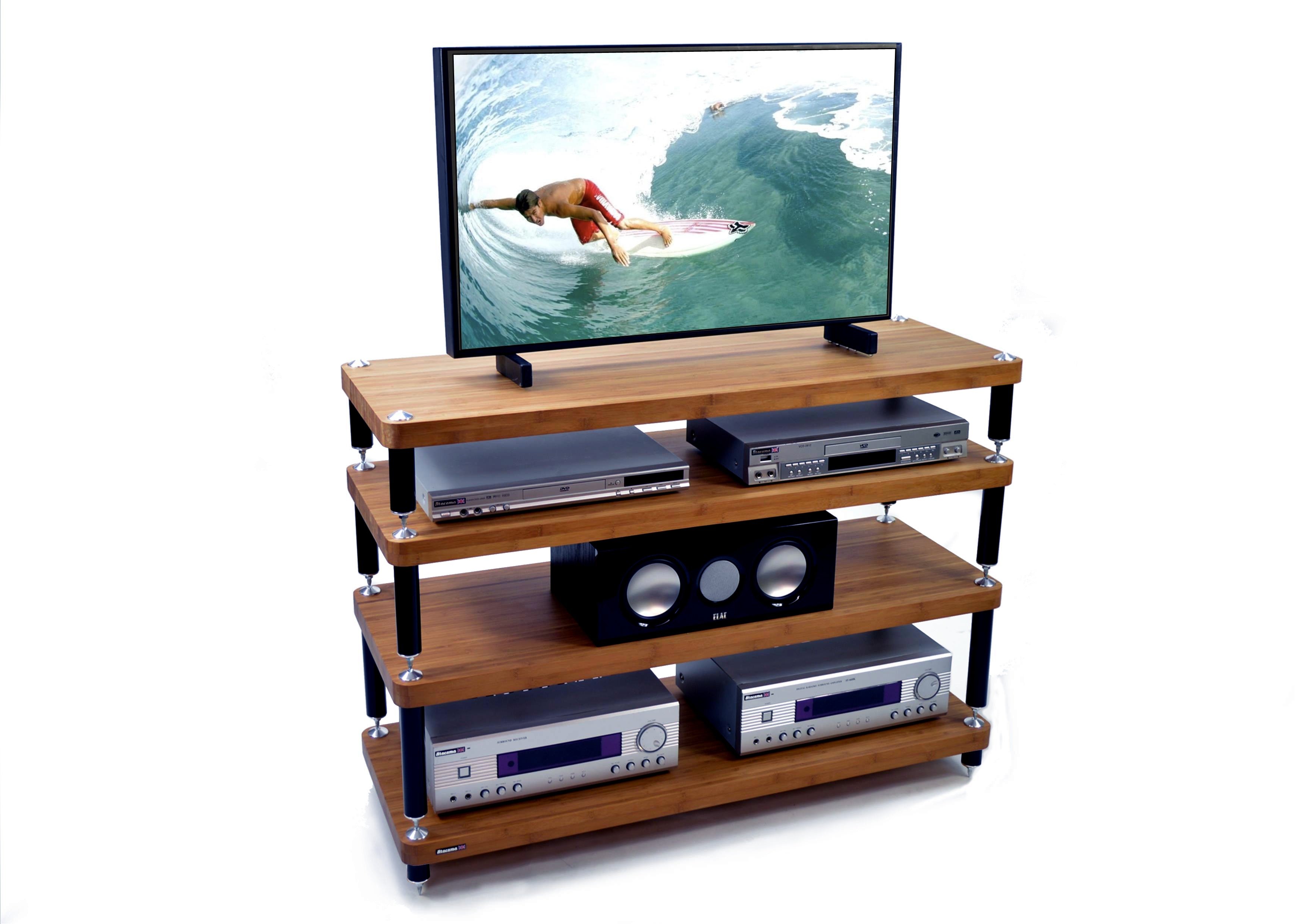 "B" Grade Evoque Eco 110-40 AV/Hifi Rack Modules, Dark Bamboo Finish (Price per Single Shelf Module)