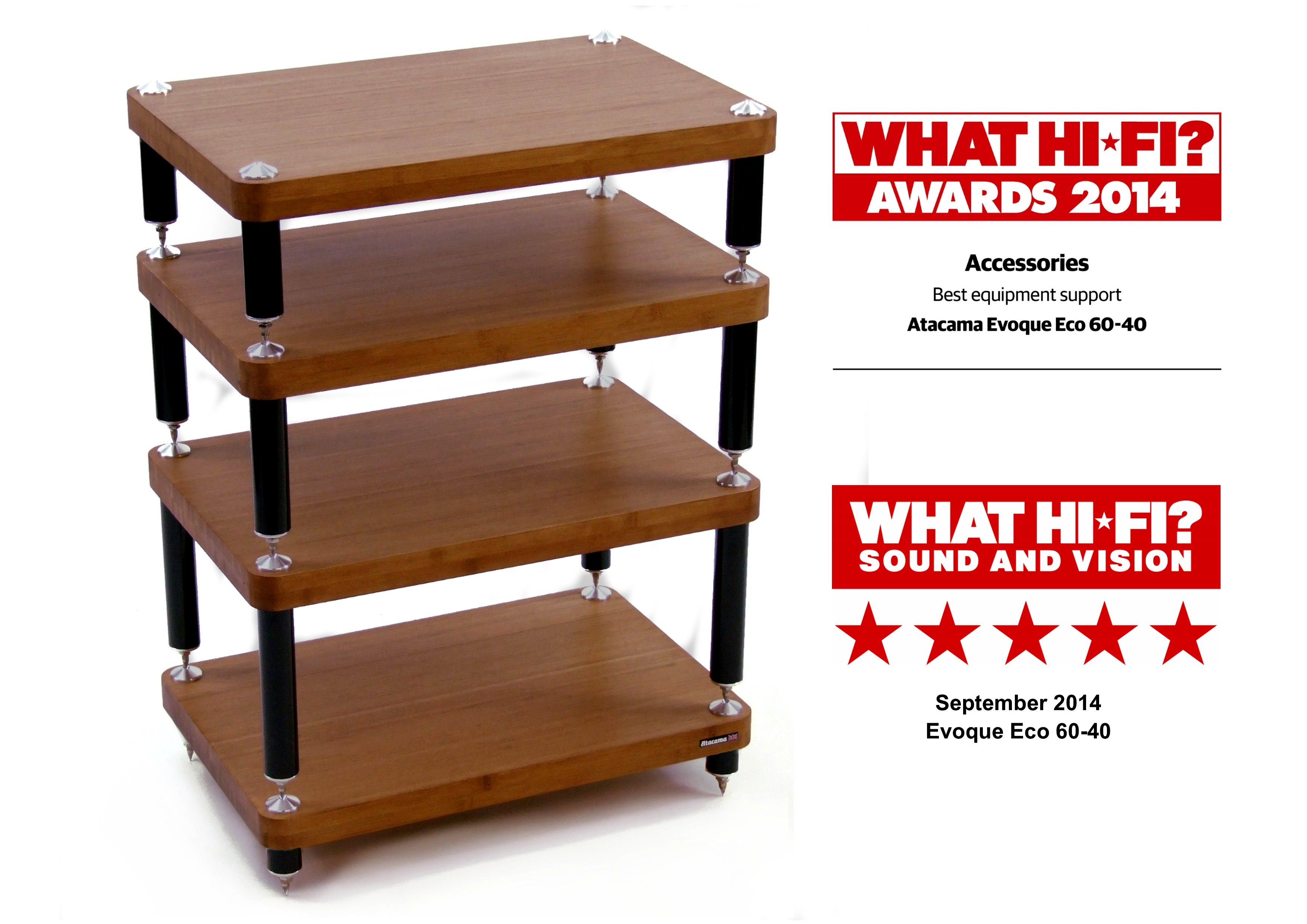 "B" Grade Evoque Eco 60-40 Dark Bamboo Hifi Rack Modules (Price per Single Shelf Module)
