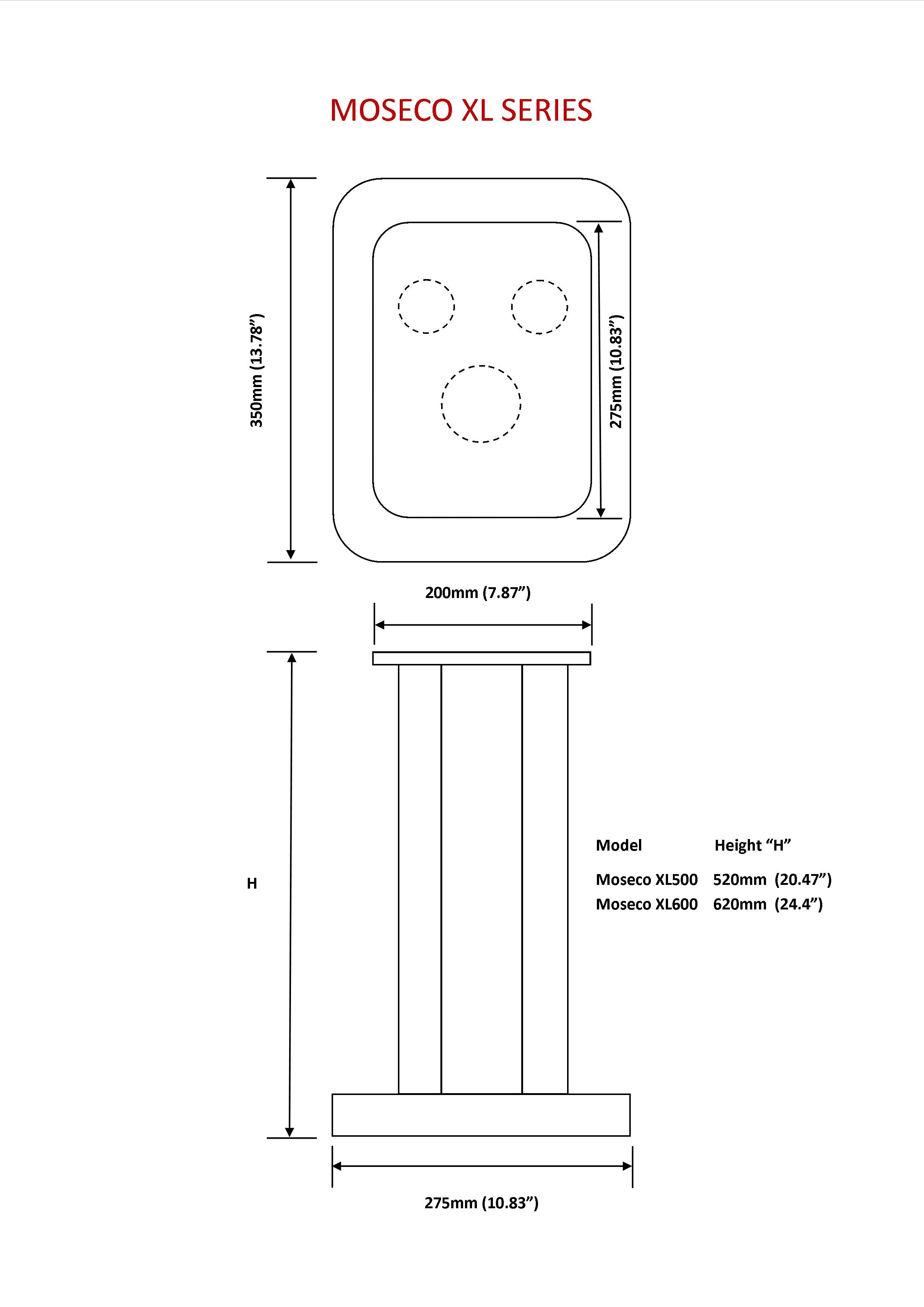 MOSECO XL600 speaker stands (Pair)