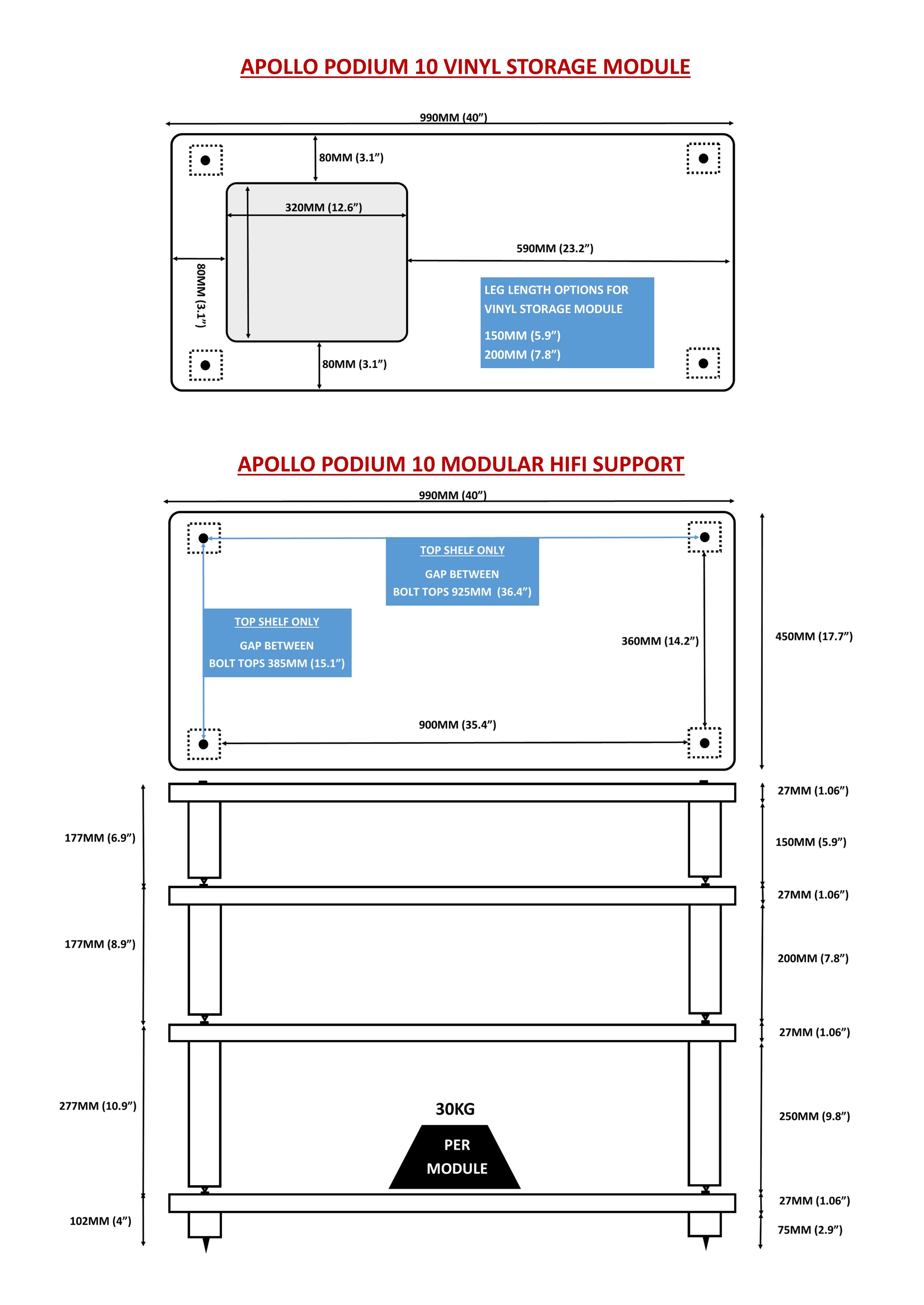 Apollo Podium 10 With Vinyl Storage Aperture Option (Dark Oak Finish)