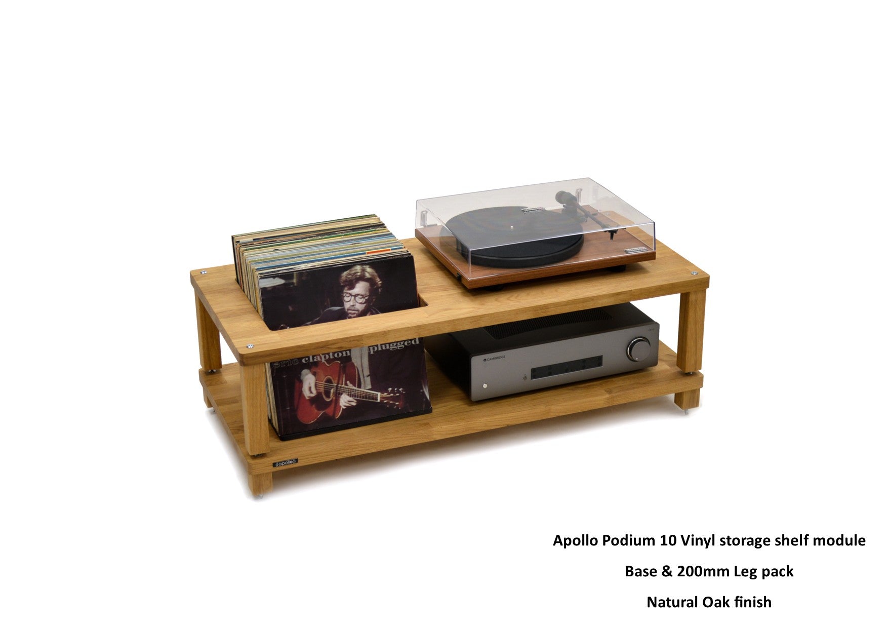 Apollo Podium 10 With Vinyl Storage Aperture Option (Natural Oak Finish)