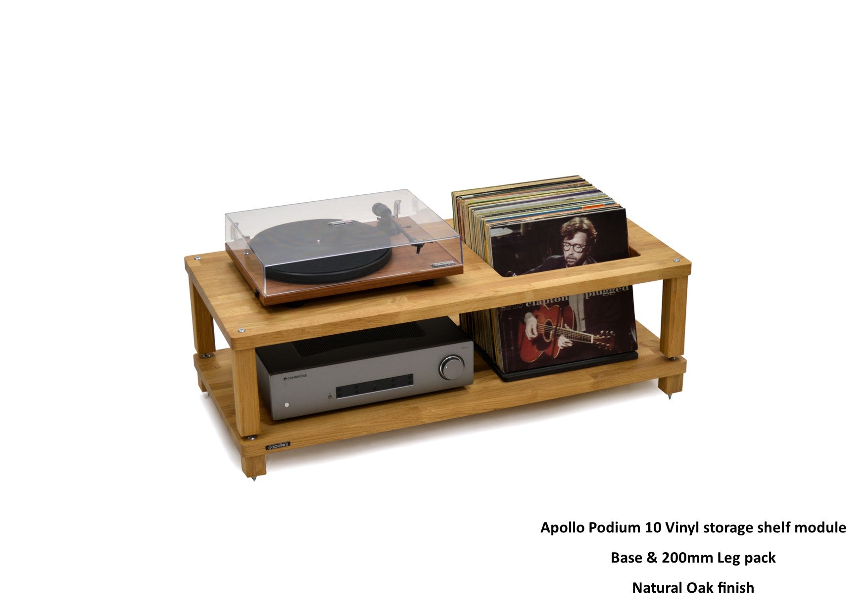 Apollo Podium 10 With Vinyl Storage Aperture Option (Natural Oak Finish)