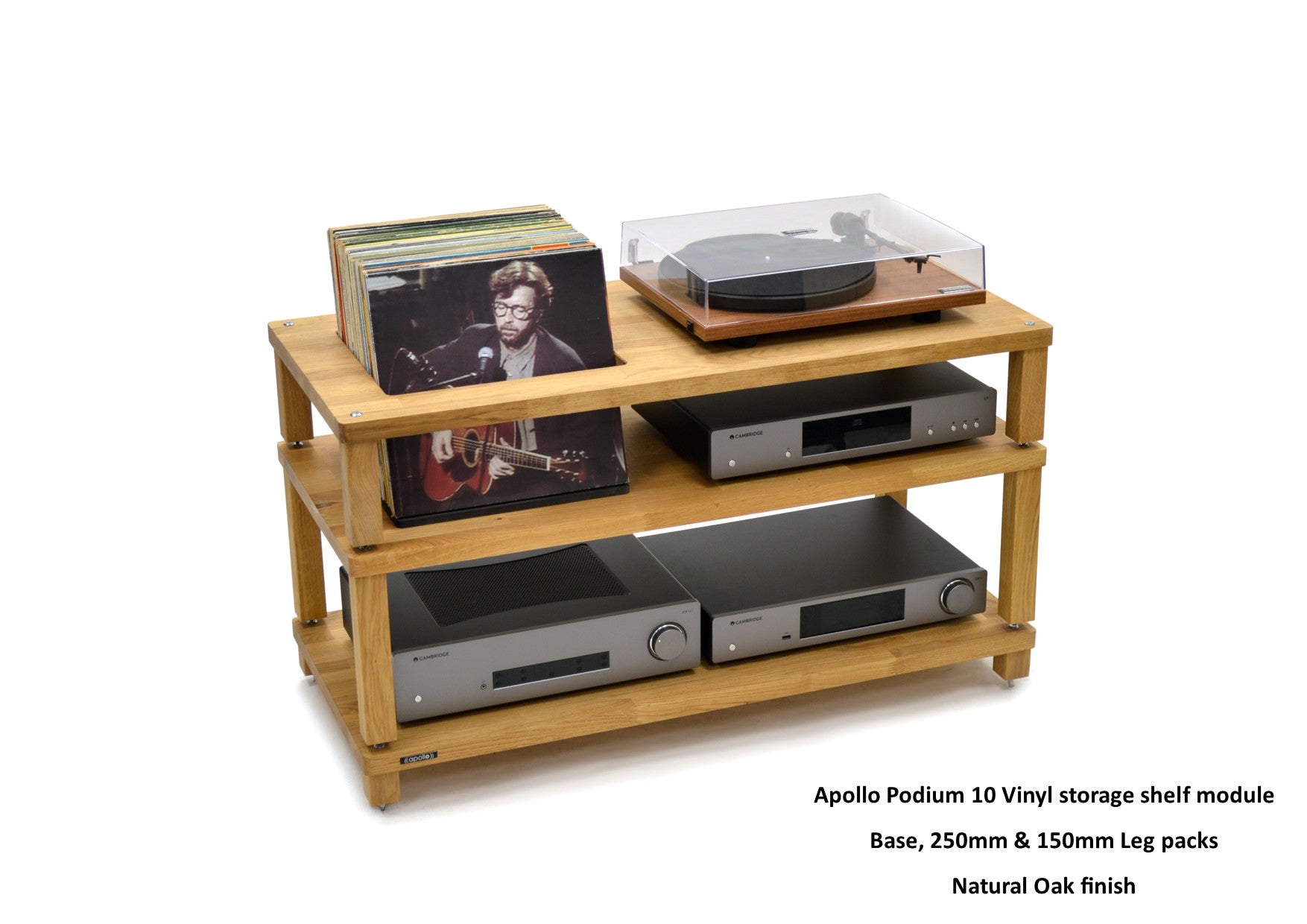 Apollo Podium 10 With Vinyl Storage Aperture Option (Natural Oak Finish)