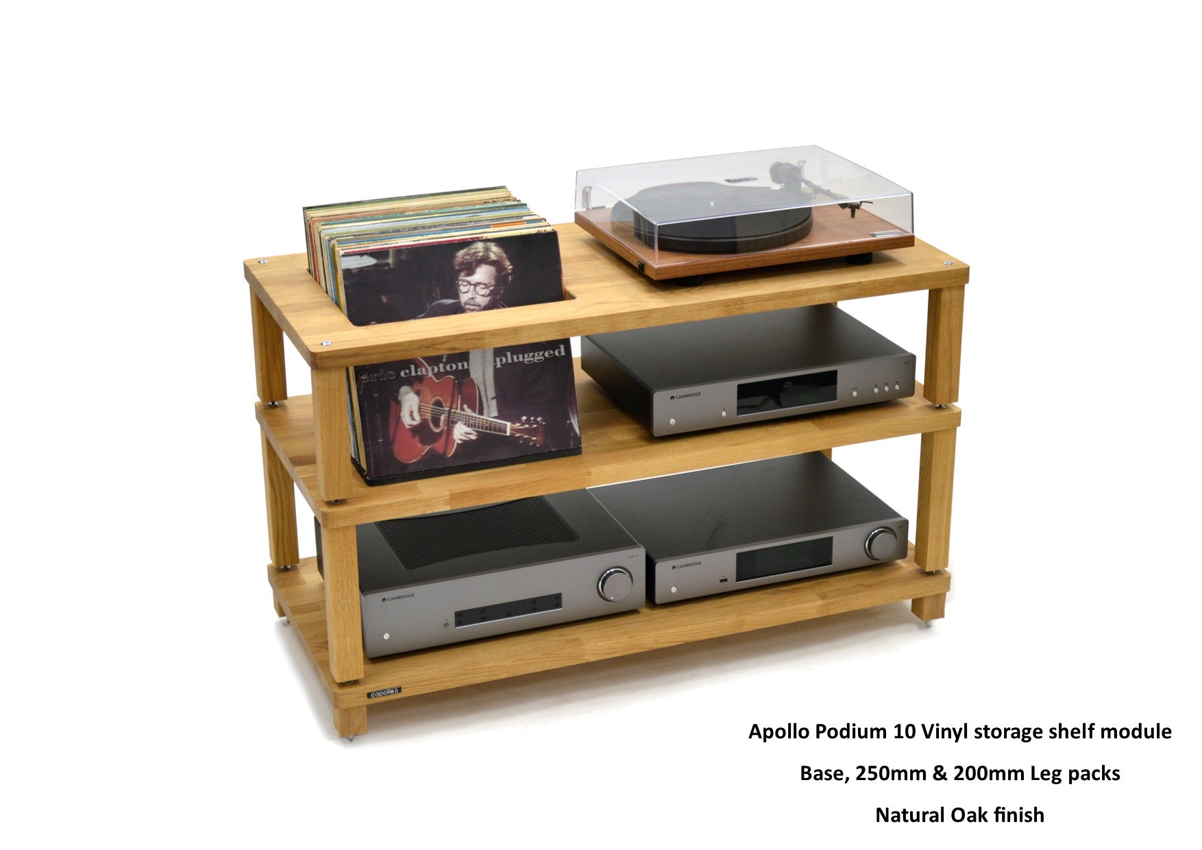 Apollo Podium 10 With Vinyl Storage Aperture Option (Natural Oak Finish)