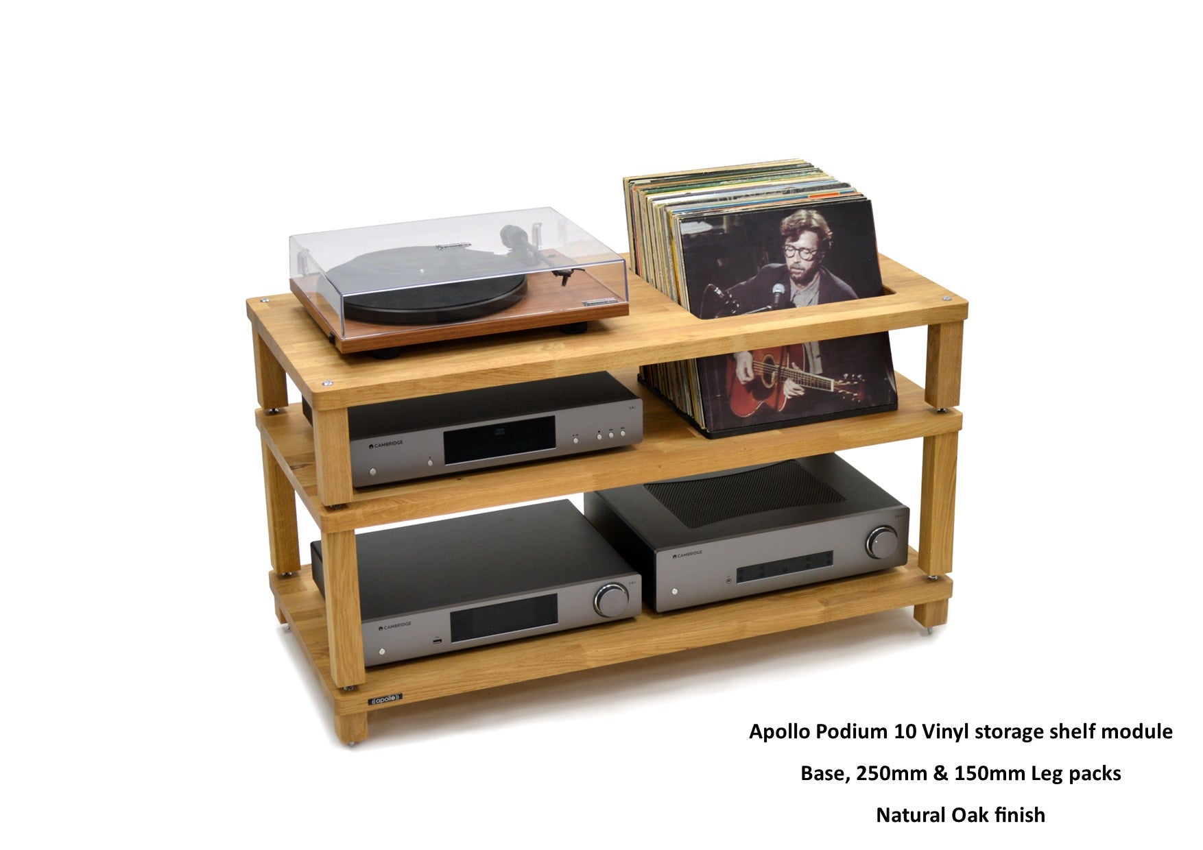 Apollo Podium 10 With Vinyl Storage Aperture Option (Natural Oak Finish)