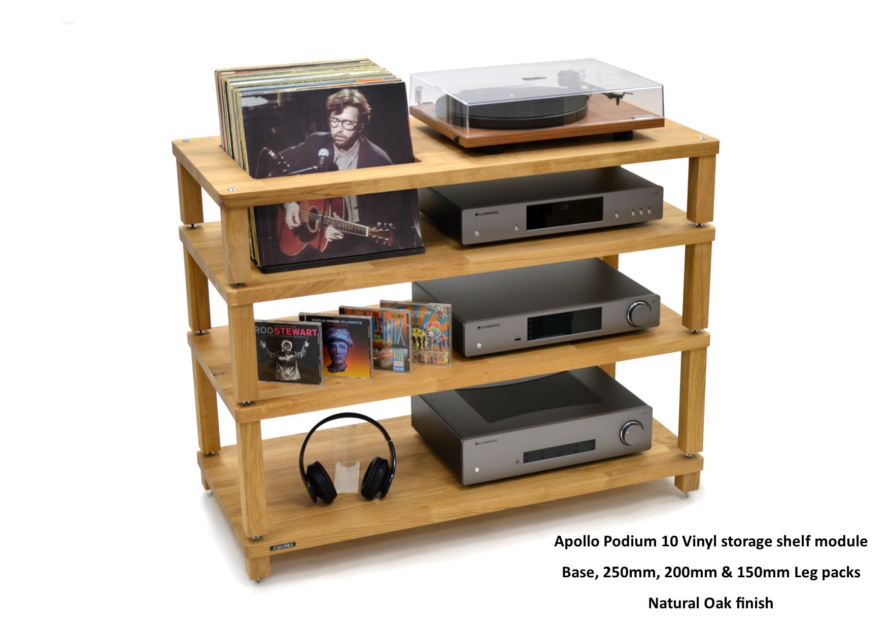 Apollo Podium 10 With Vinyl Storage Aperture Option (Natural Oak Finish)