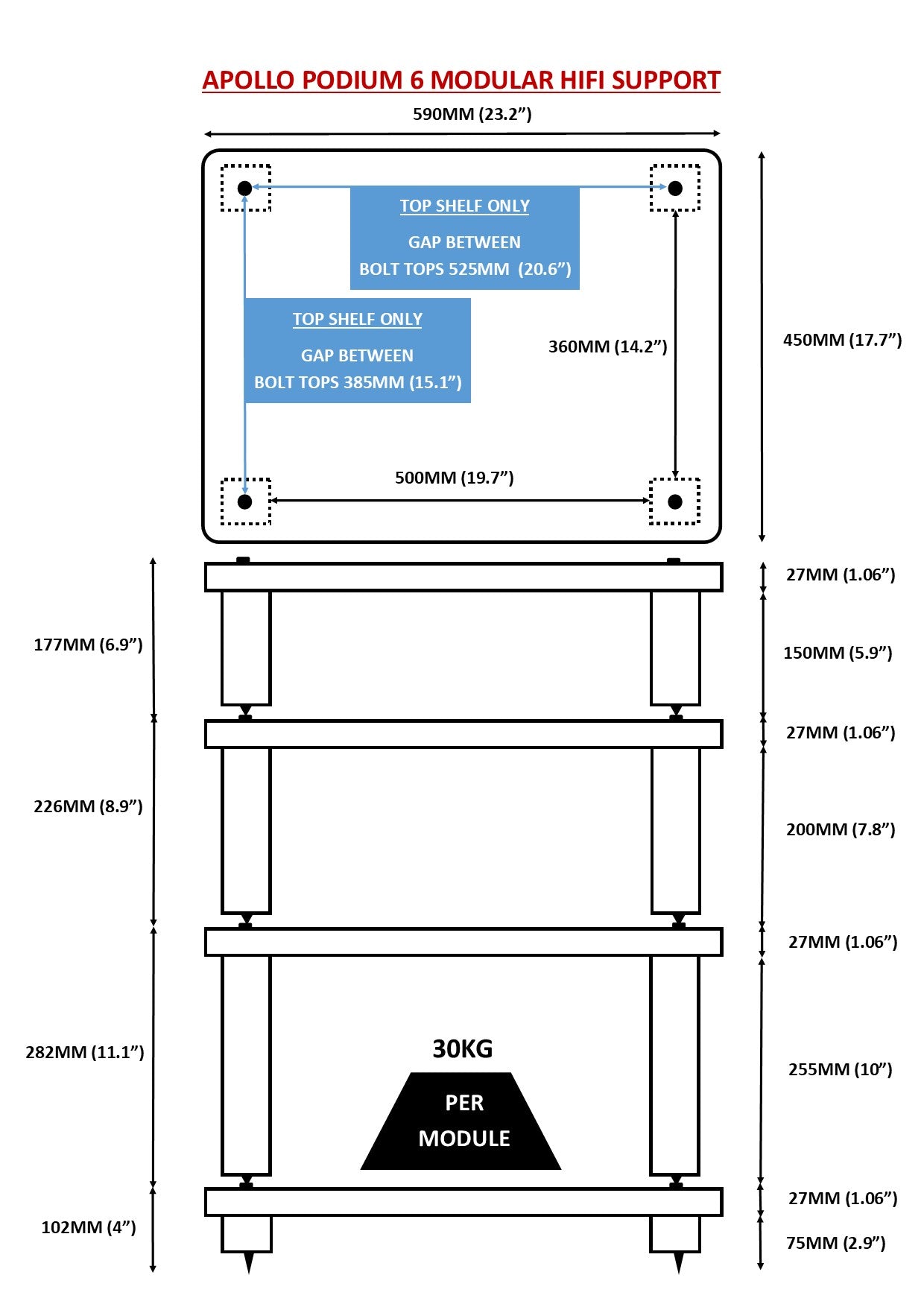 Apollo Podium 6 (Natural Oak Finish) Vinyl Storage module