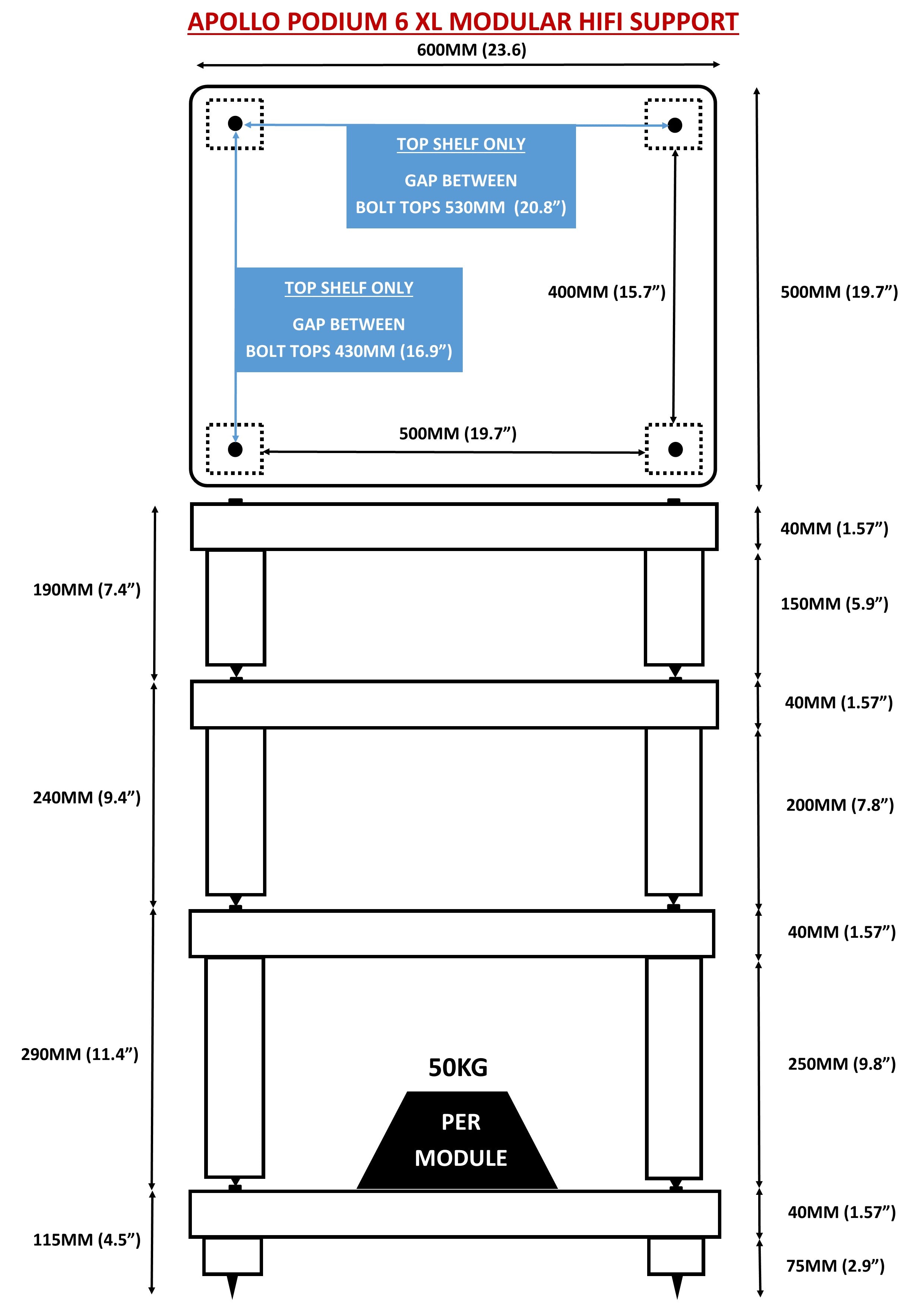 Apollo Podium 6 XL (Dark Oak Finish)