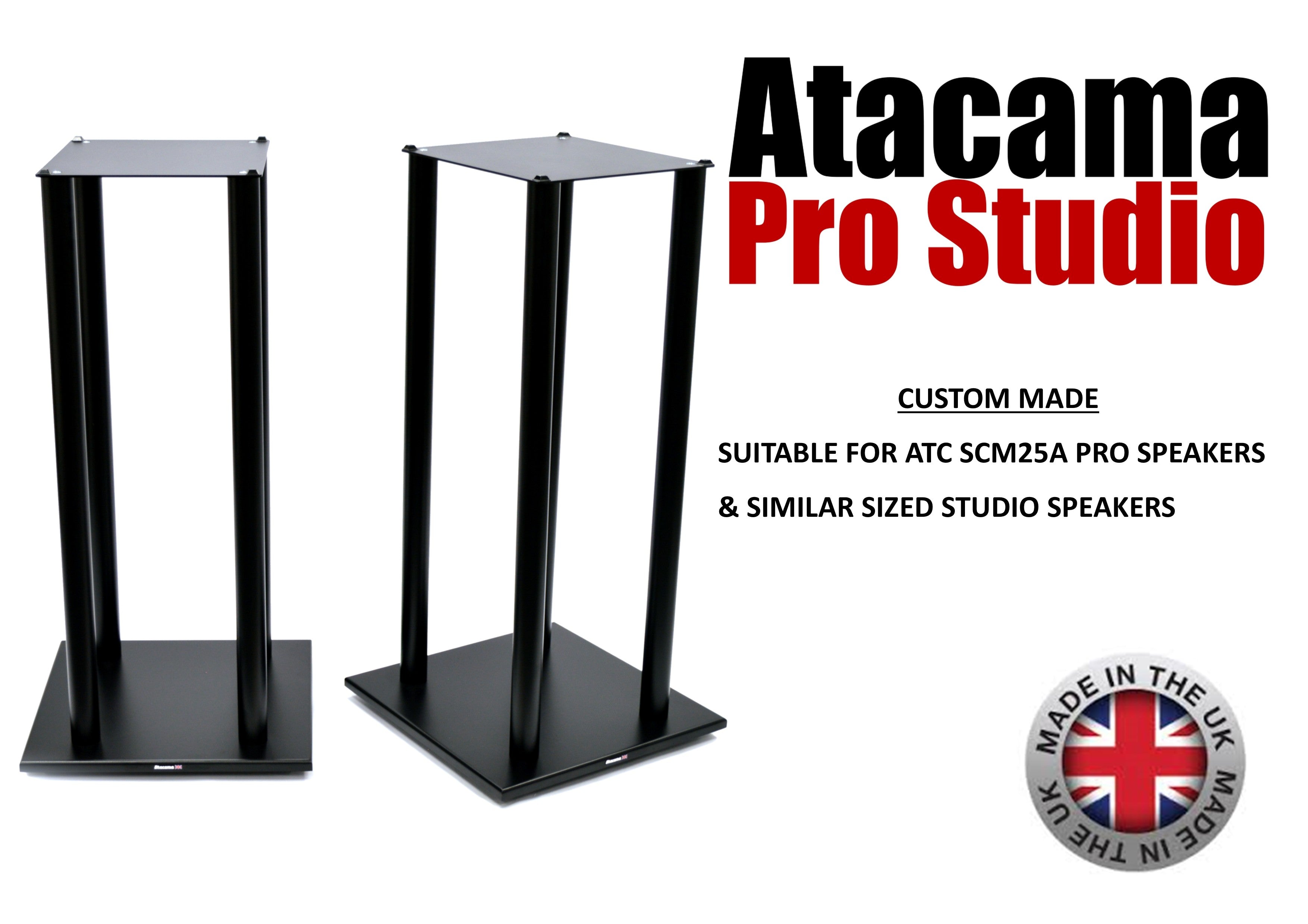 Atacama Pro Studio 350-400 (Pair) Speaker stands, Ideal for ATC SCM25A PRO speakers or similar