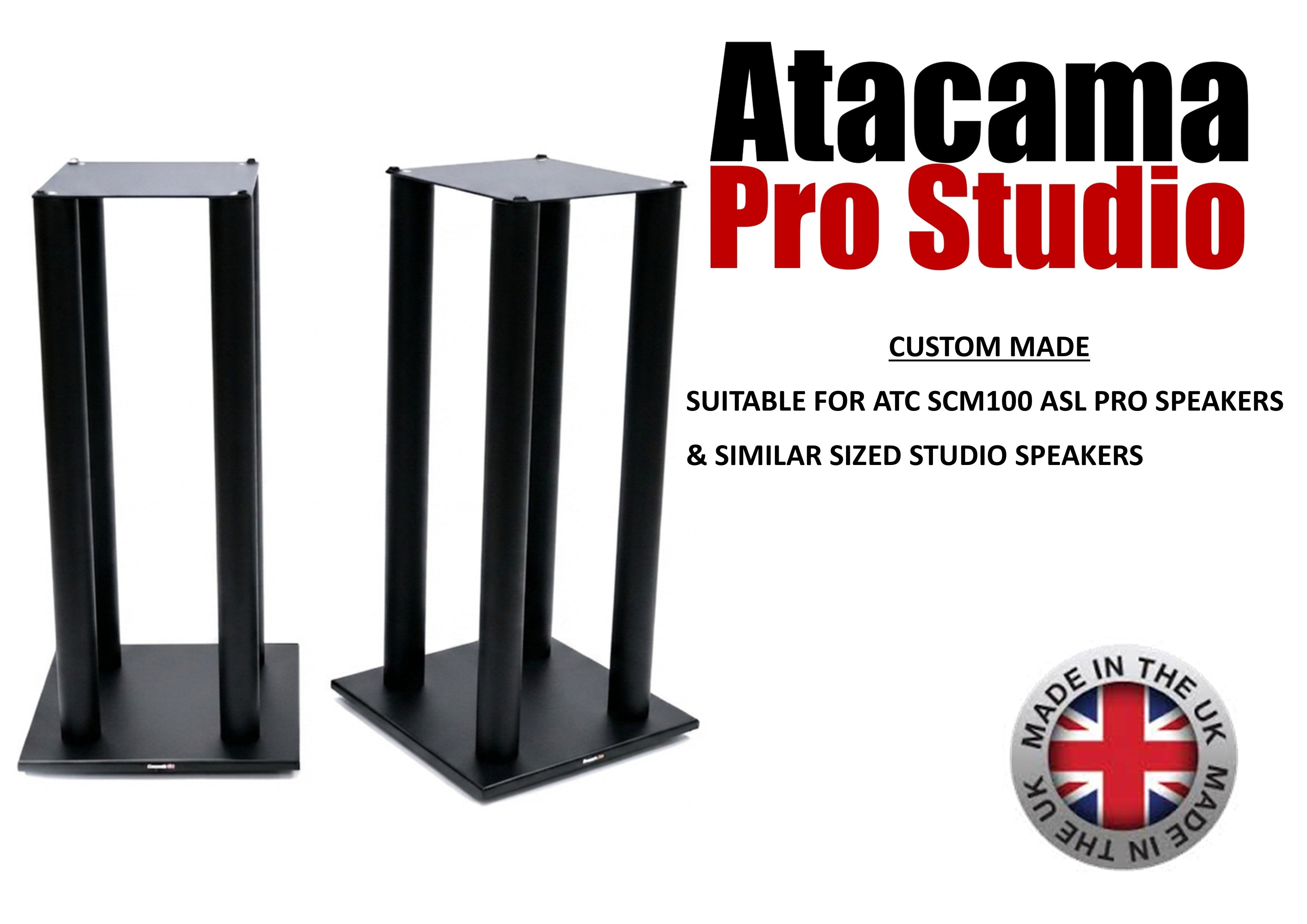 Atacama Pro Studio 390-480 (Pair) Speaker stands, Ideal for ATC SCM100 ASL PRO speakers or similar