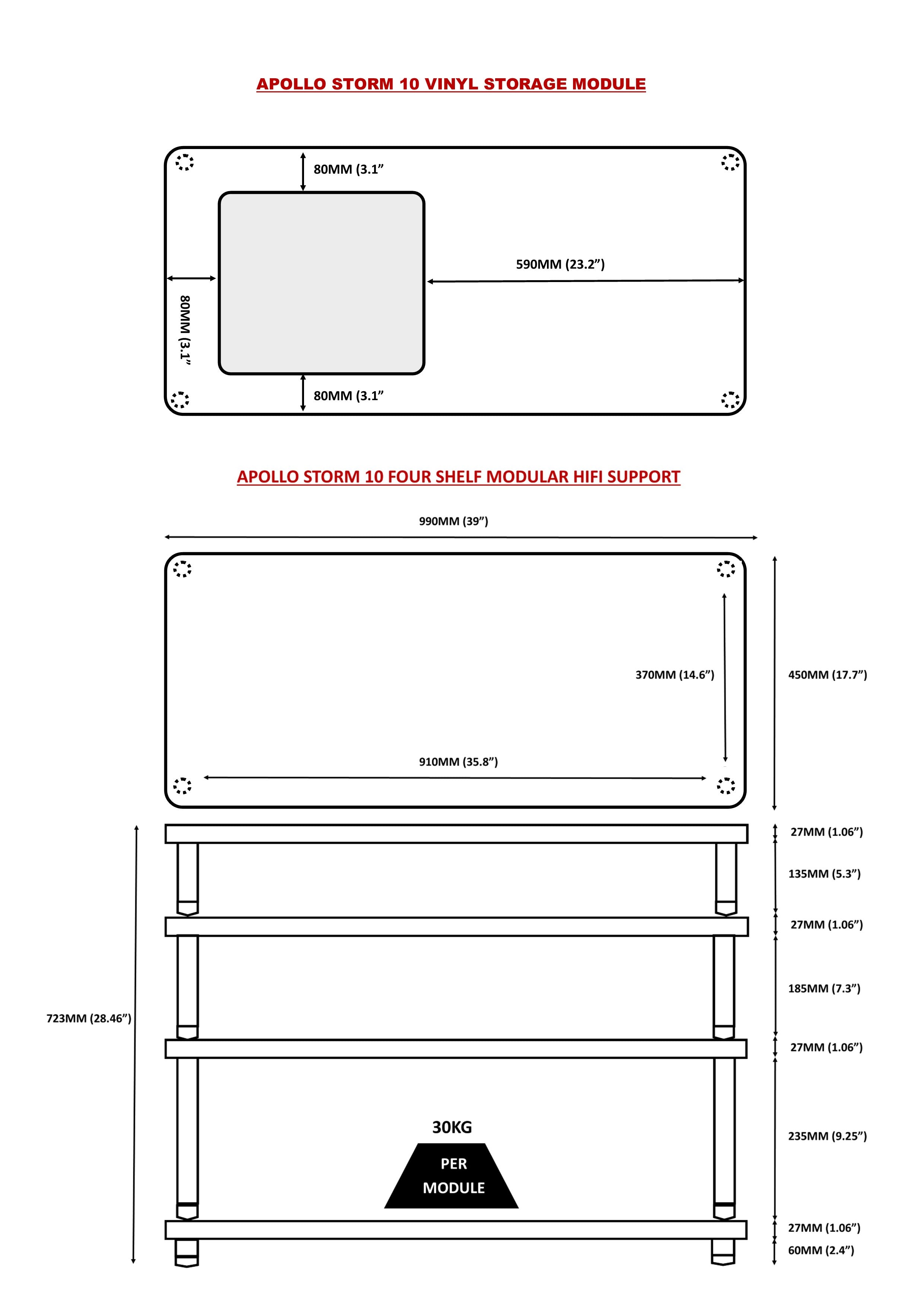 Apollo Storm 10 with Vinyl Storage Aperture Option (Dark Oak Finish)