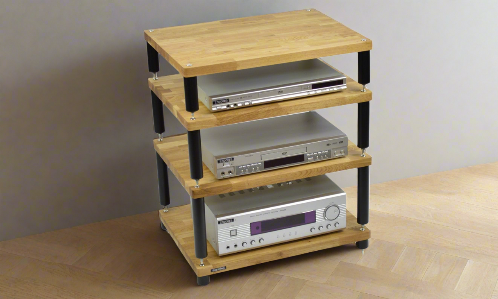 "B" Grade Apollo Storm 6 Hifi Rack Modules, Natural Oak Finish (Price per Single Shelf Module)