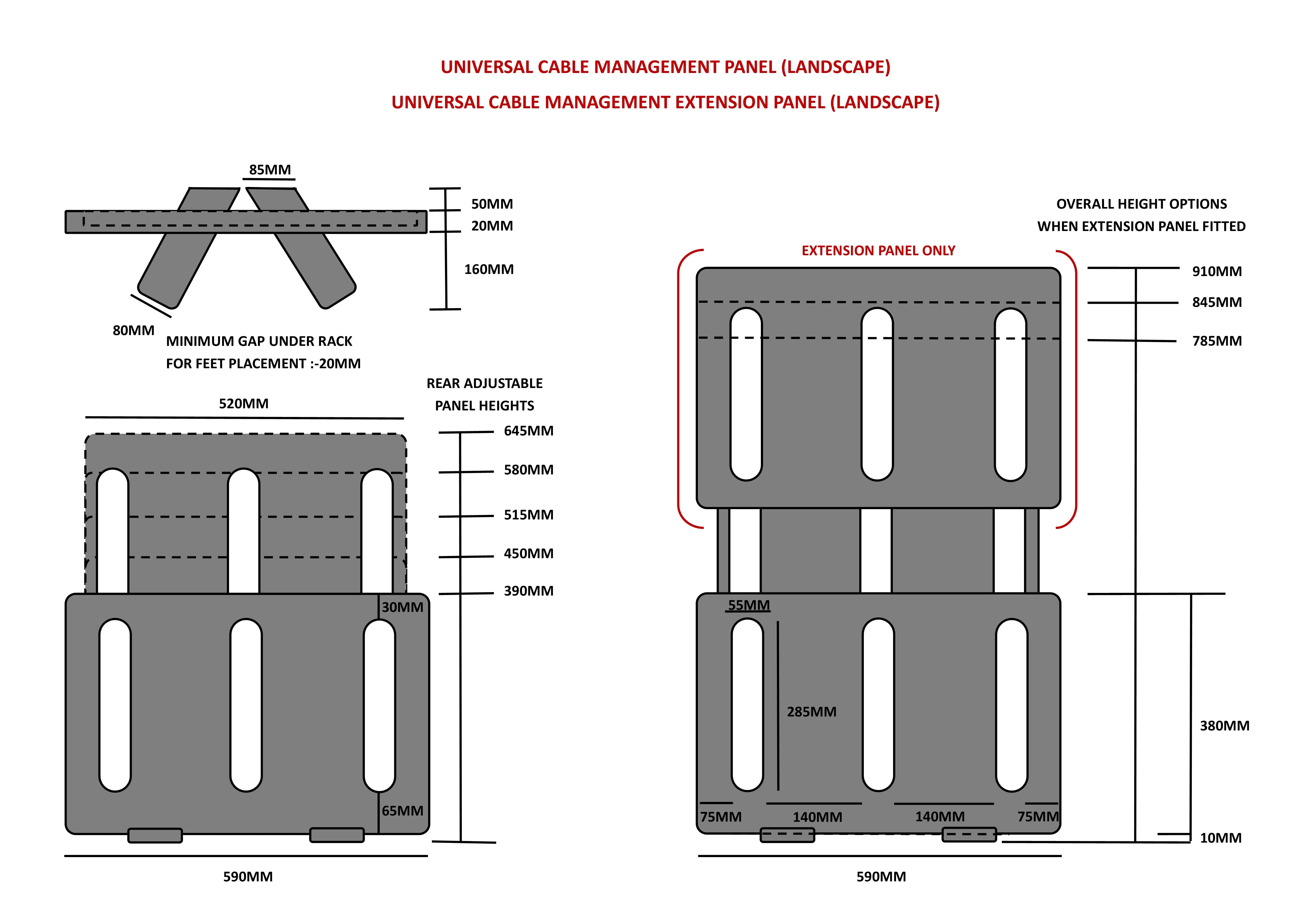 Atacama Universal CM Panel- Landscape Cable Management Pack