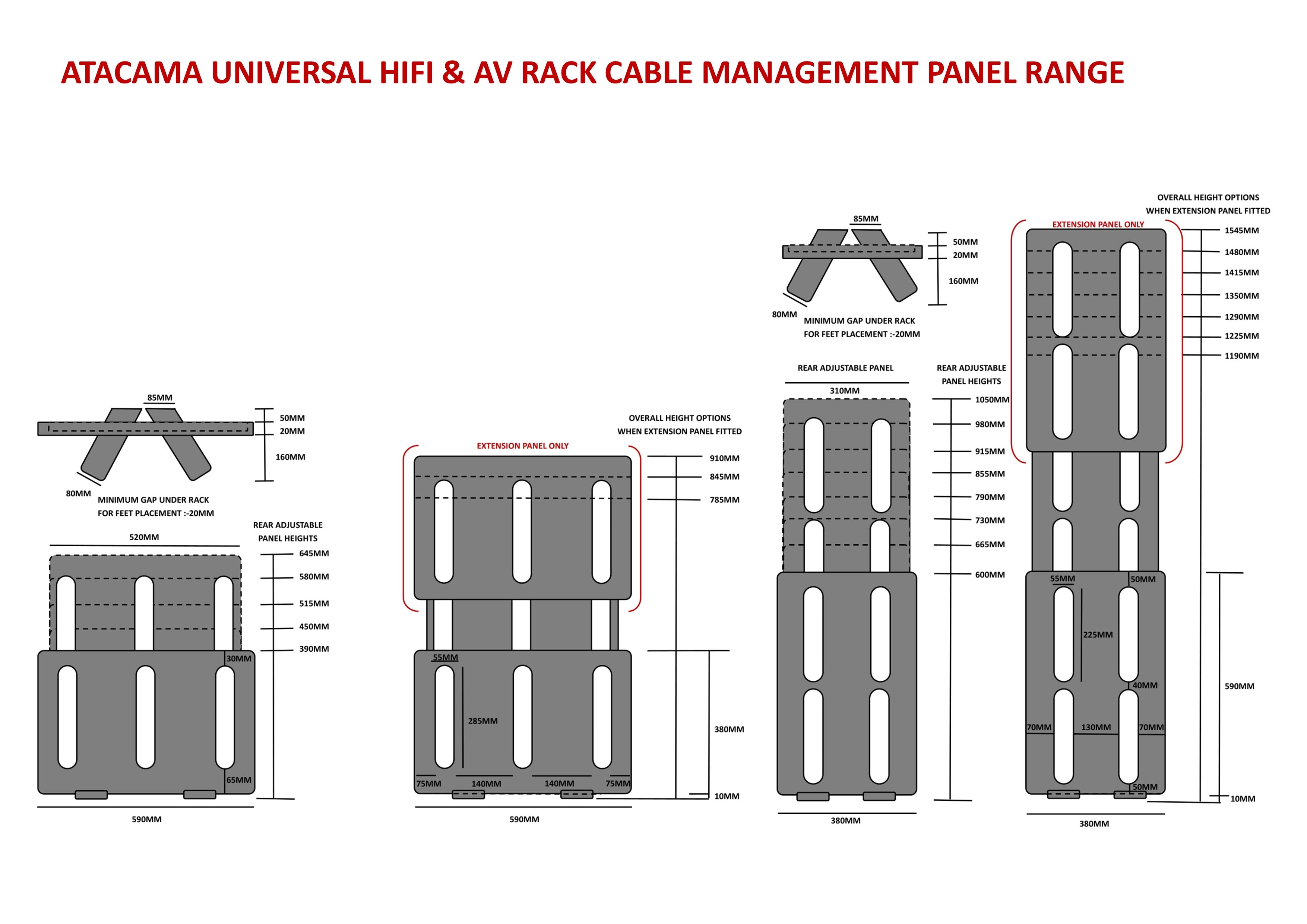 Atacama Universal CM Panel- Portrait Cable Management Pack