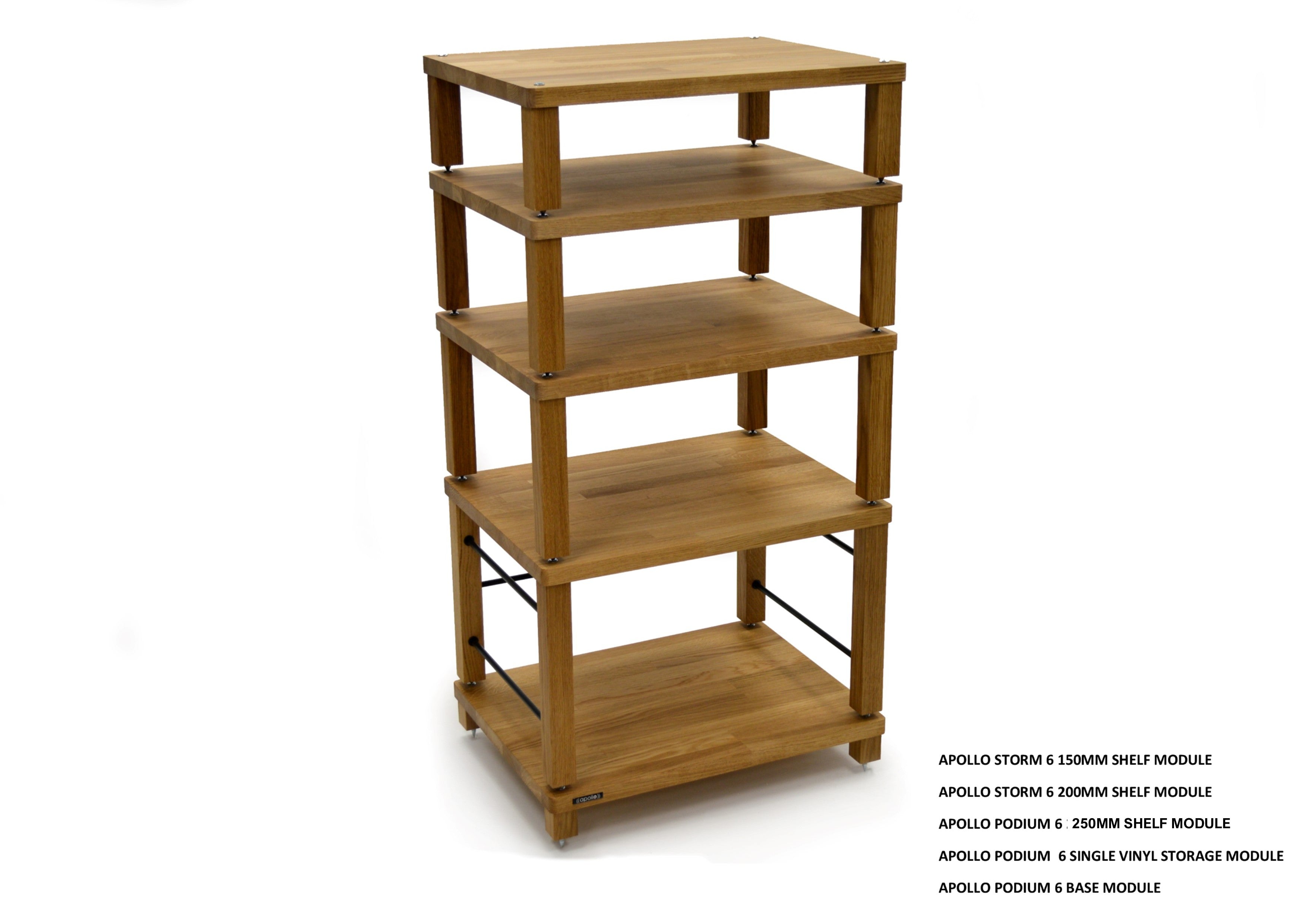 Apollo Podium 6 (Natural Oak Finish) Vinyl Storage module