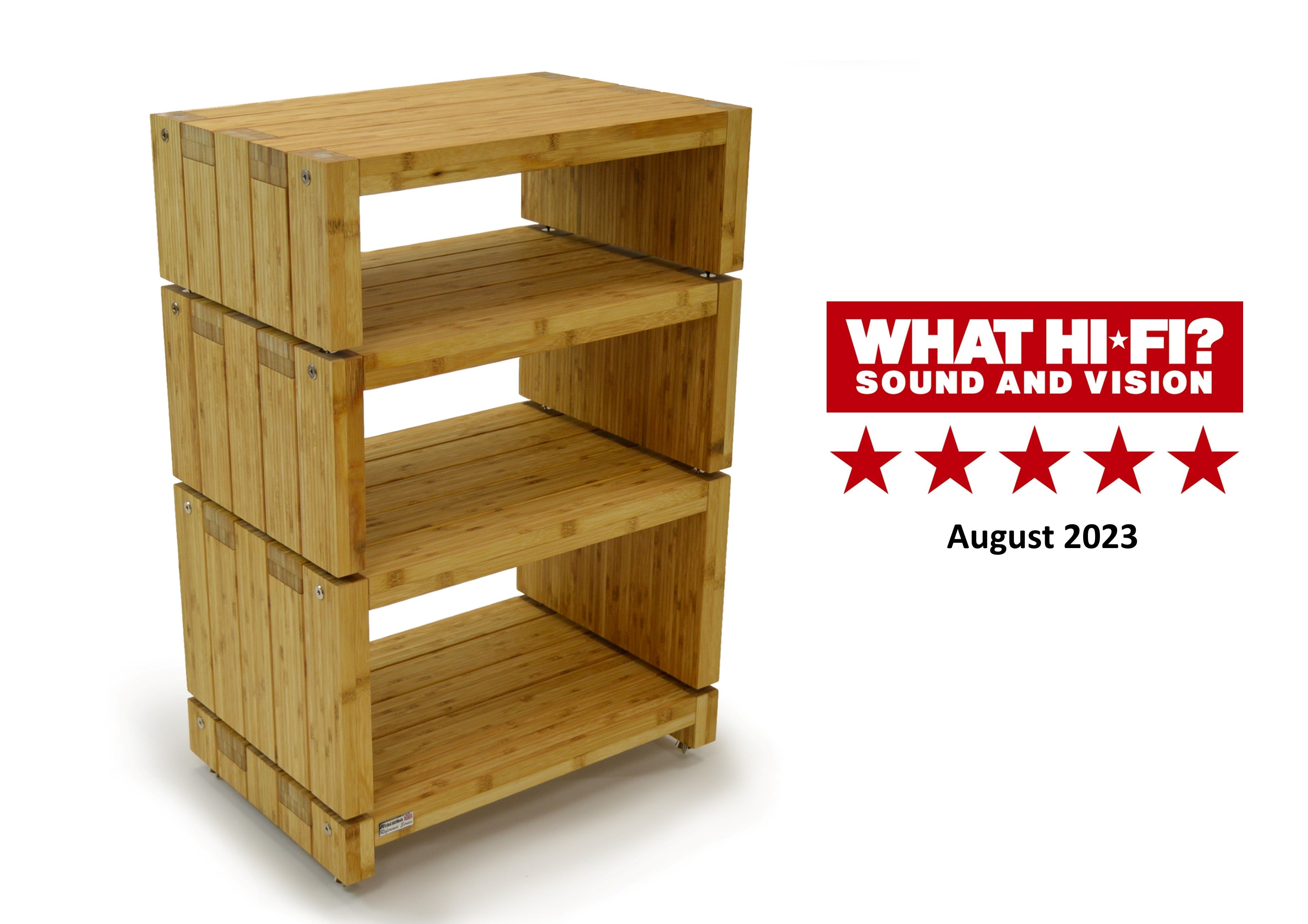 The new Atacama Elite Eco 24 equipment rack awarded 5 stars in What HiFi? sound & vision Magazine!