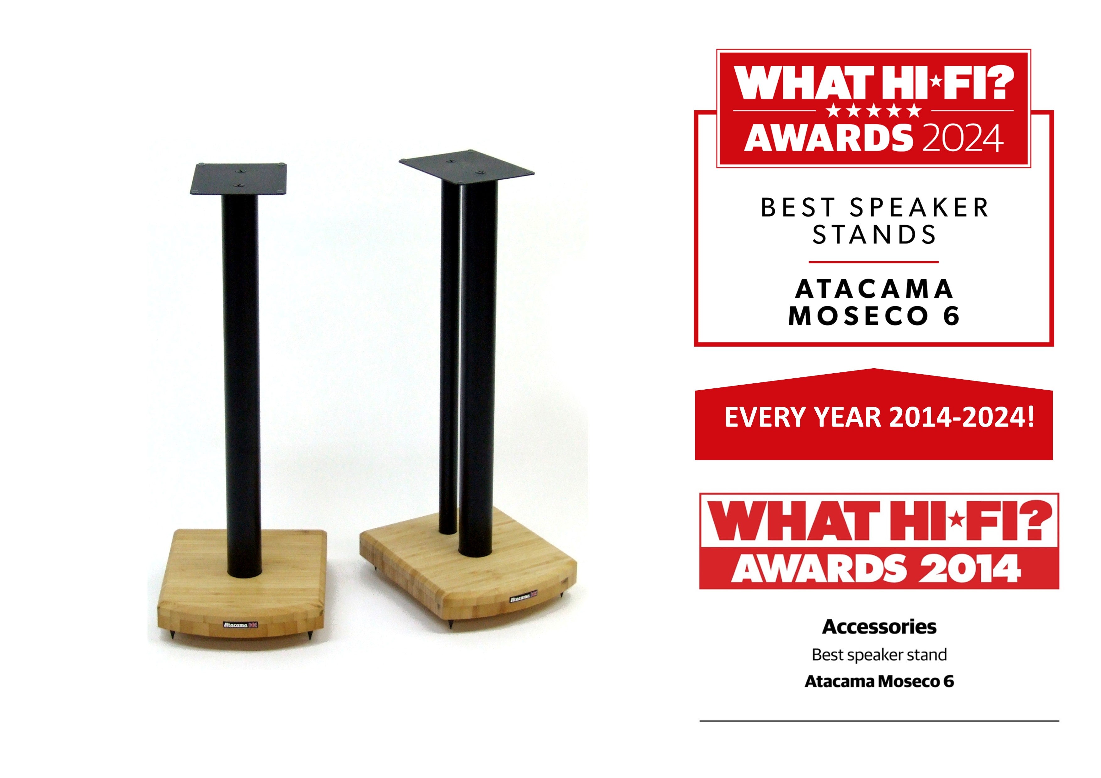 Atacama Moseco Speaker Stands Win What HiFi? Sound & Vision Magazine Award for 2024