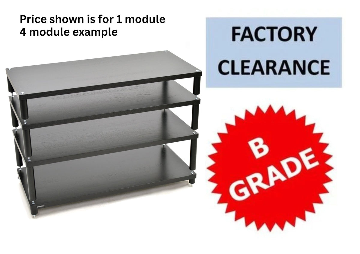 "B" Grade Apollo Storm 10 Hifi/AV Rack Modules (Price per Single Shelf Module) Premium Black Finish
