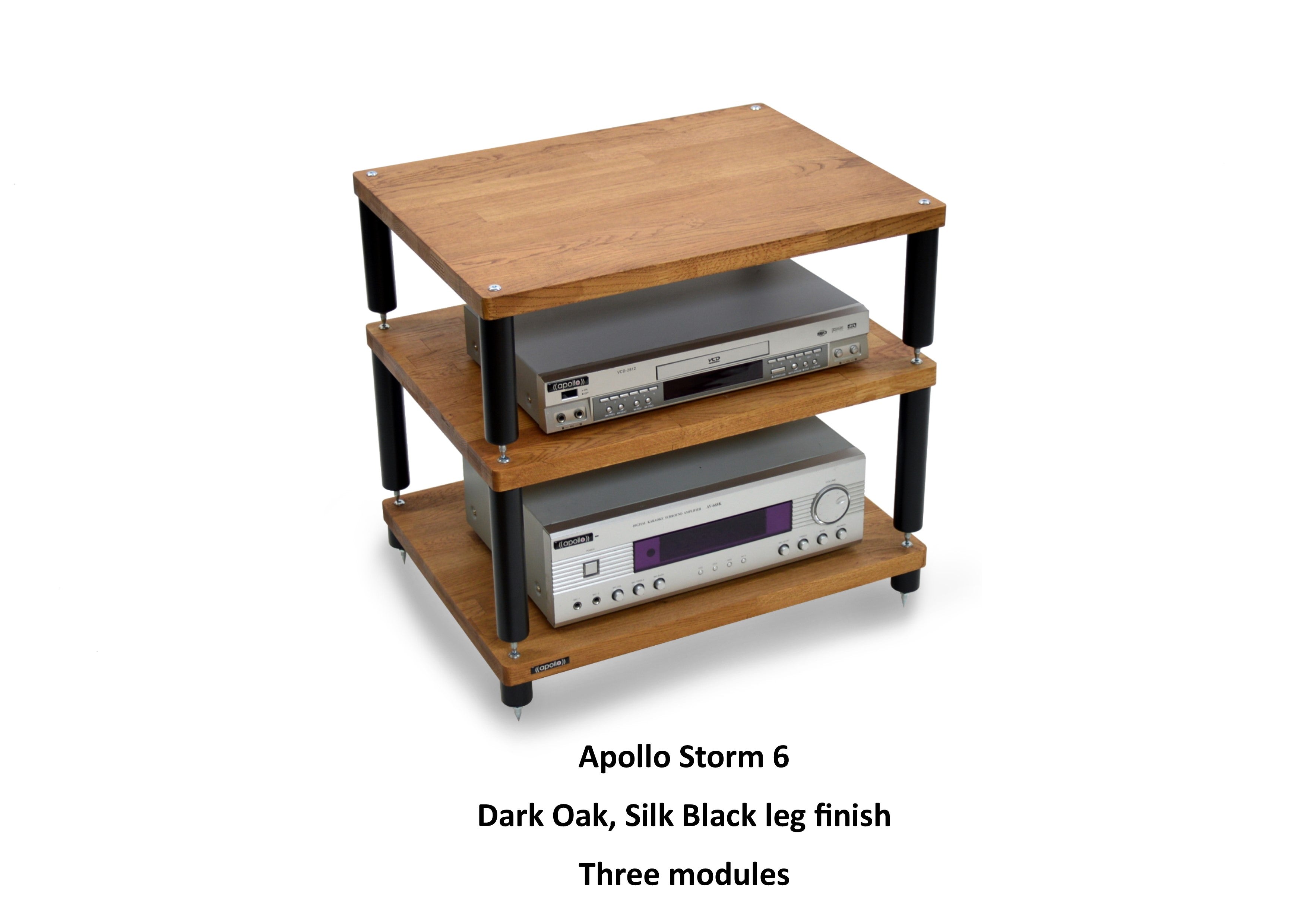 "B" Grade Apollo Storm 6 Hifi Rack Modules, Natural Oak Finish (Price per Single Shelf Module)