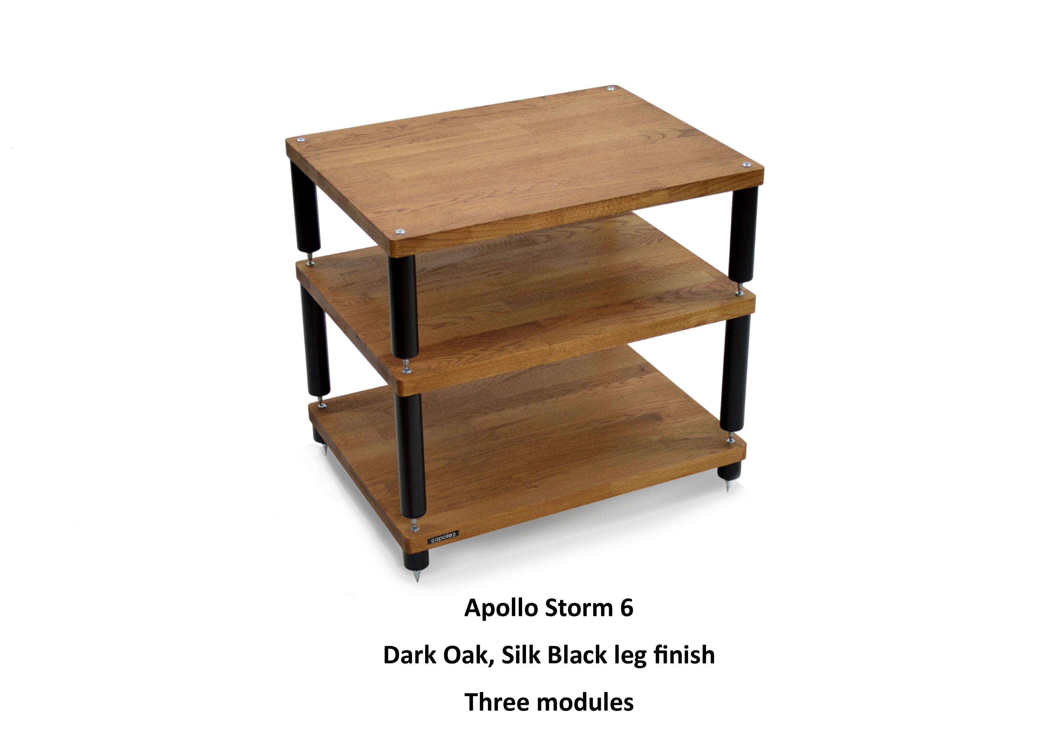 "B" Grade Apollo Storm 6 Hifi Rack Modules, Dark Oak Finish (Price per Single Shelf Module)