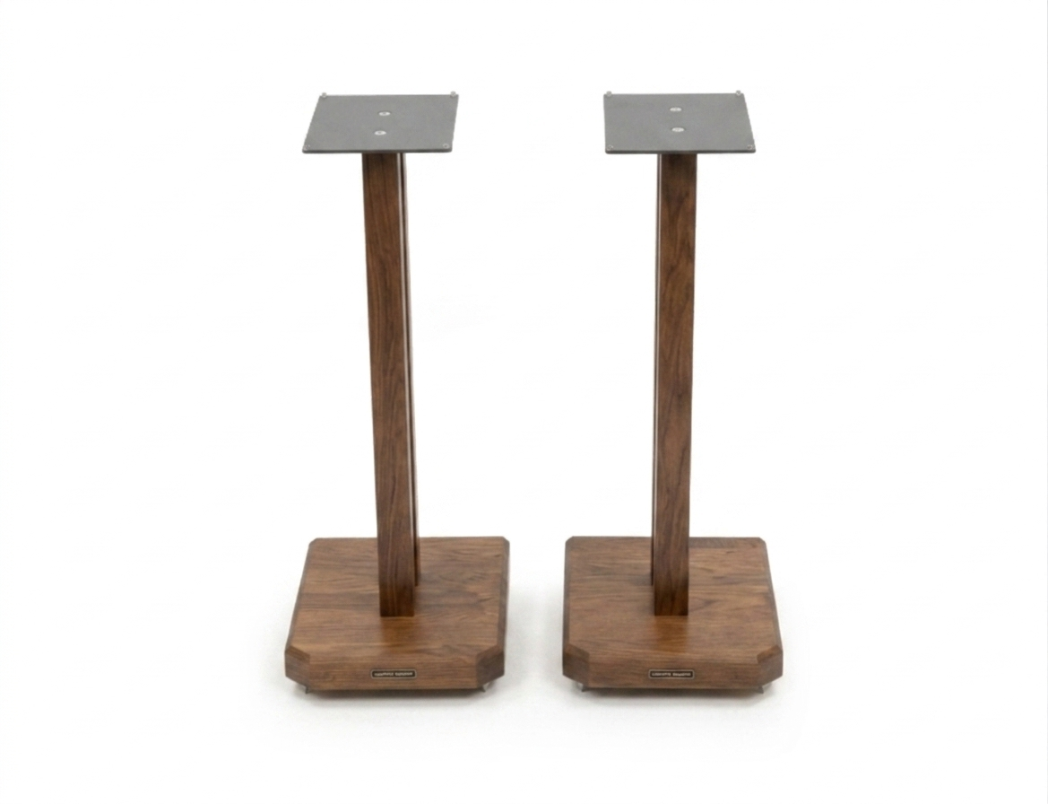Apollo Duet 6, 600mm High Speaker Stands, Dark Oak Finish (Pair)