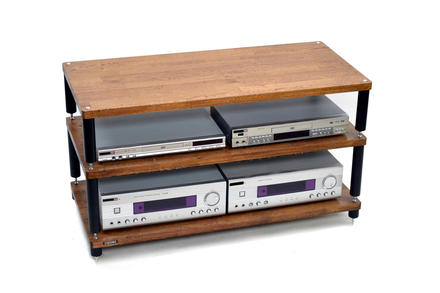 "B" Grade Apollo Storm 10 Hifi/AV Rack Modules (Price per Single Shelf Module) Dark Oak Finish