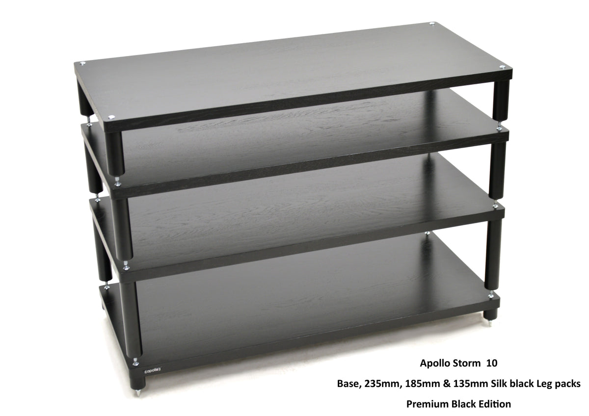 "B" Grade Apollo Storm 10 Hifi/AV Rack Modules (Price per Single Shelf Module) Premium Black Finish