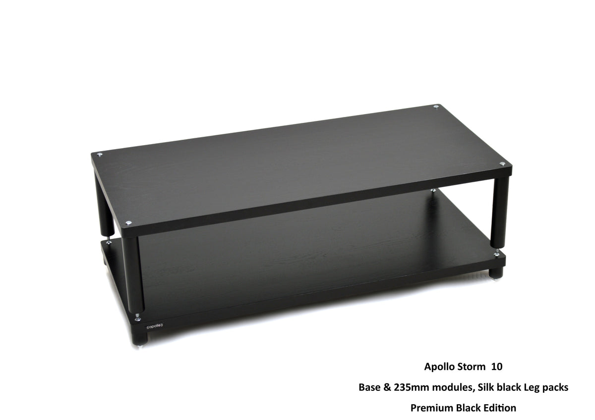 "B" Grade Apollo Storm 10 Hifi/AV Rack Modules (Price per Single Shelf Module) Premium Black Finish
