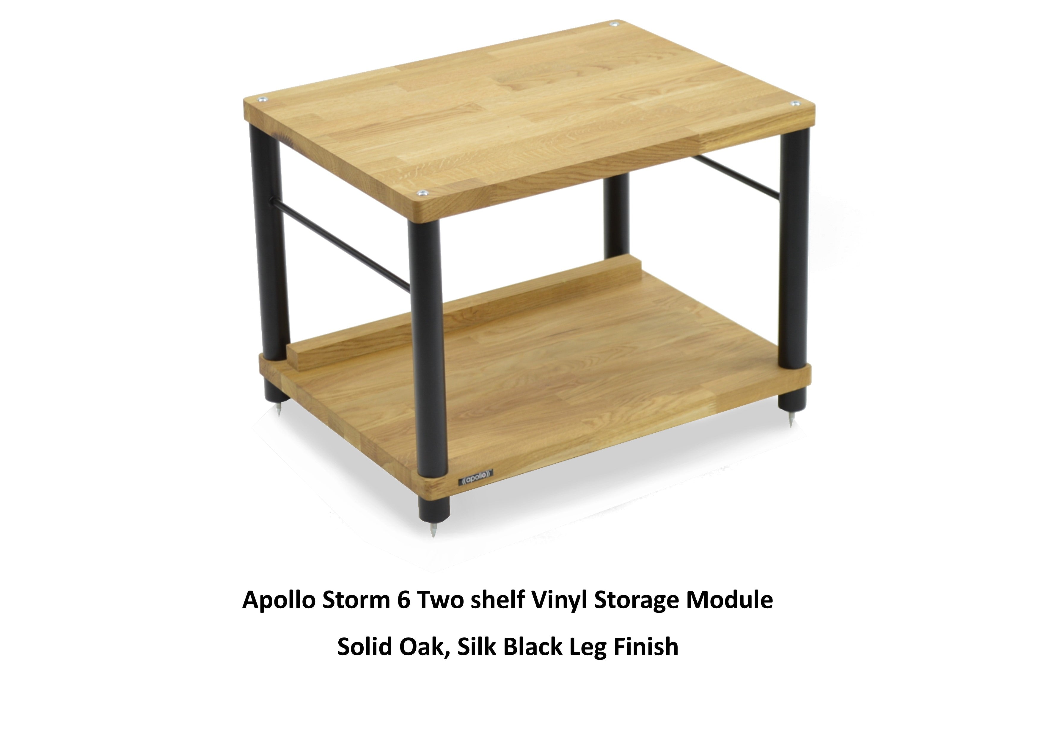 Apollo Storm 6 Two Shelf Vinyl Storage Module Natural Oak Finish